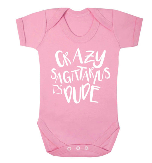 Crazy sagittarius dude Baby Vest pale pink 18-24 months