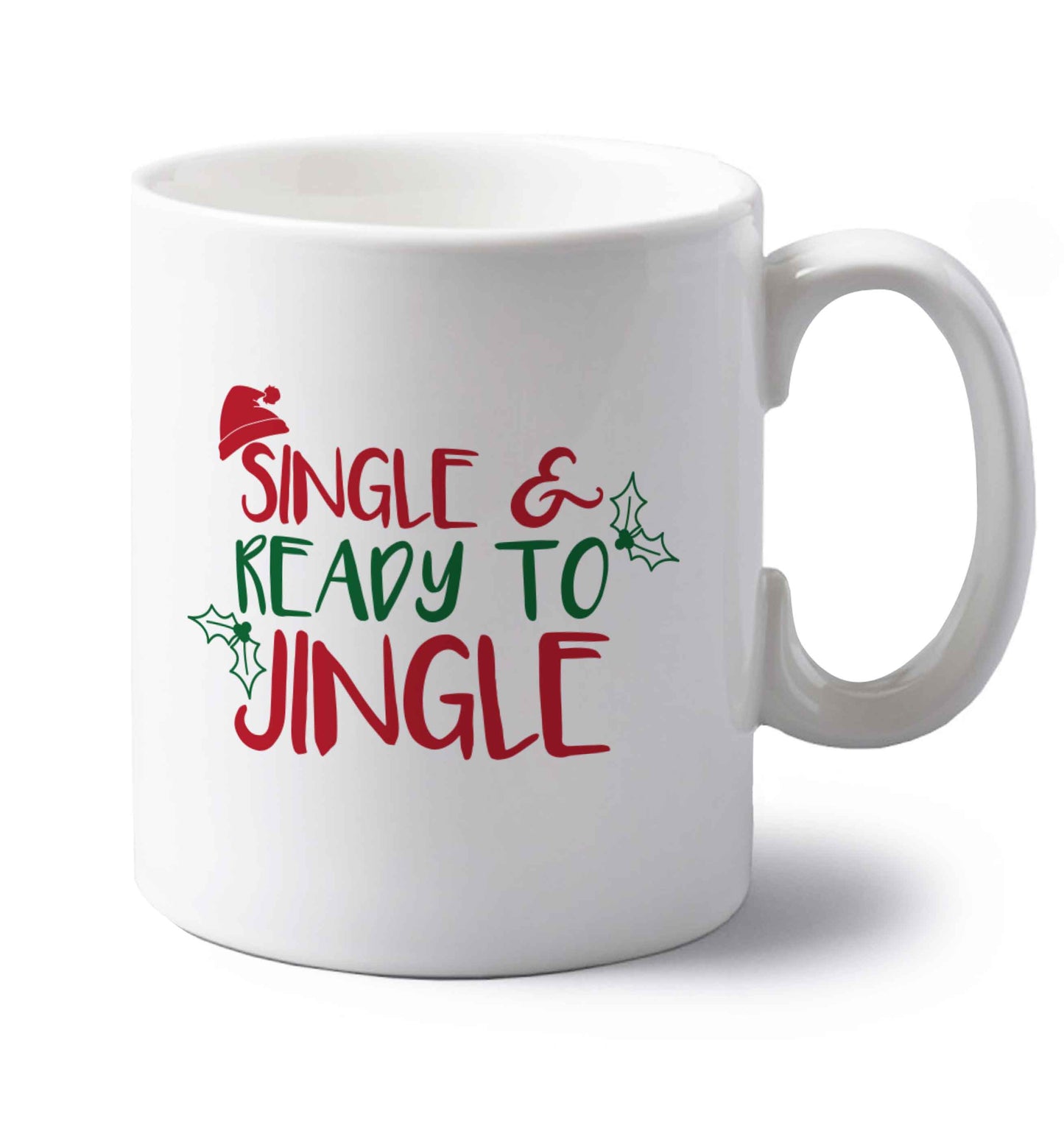 Single and ready to jingle left handed white ceramic mug