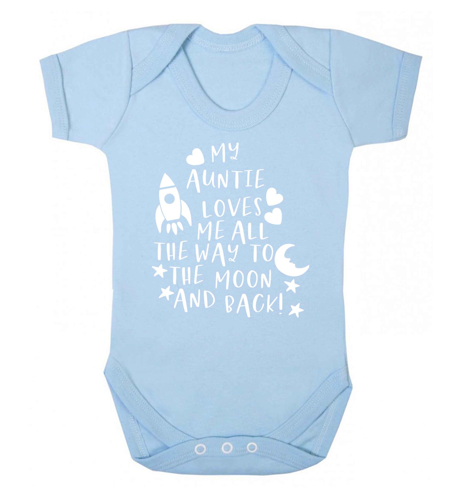 My auntie loves me all the way to the moon and back Baby Vest pale blue 18-24 months