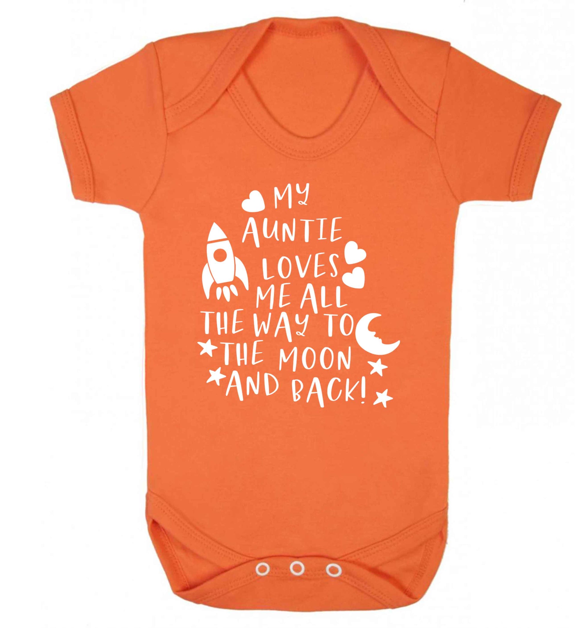 My auntie loves me all the way to the moon and back Baby Vest orange 18-24 months