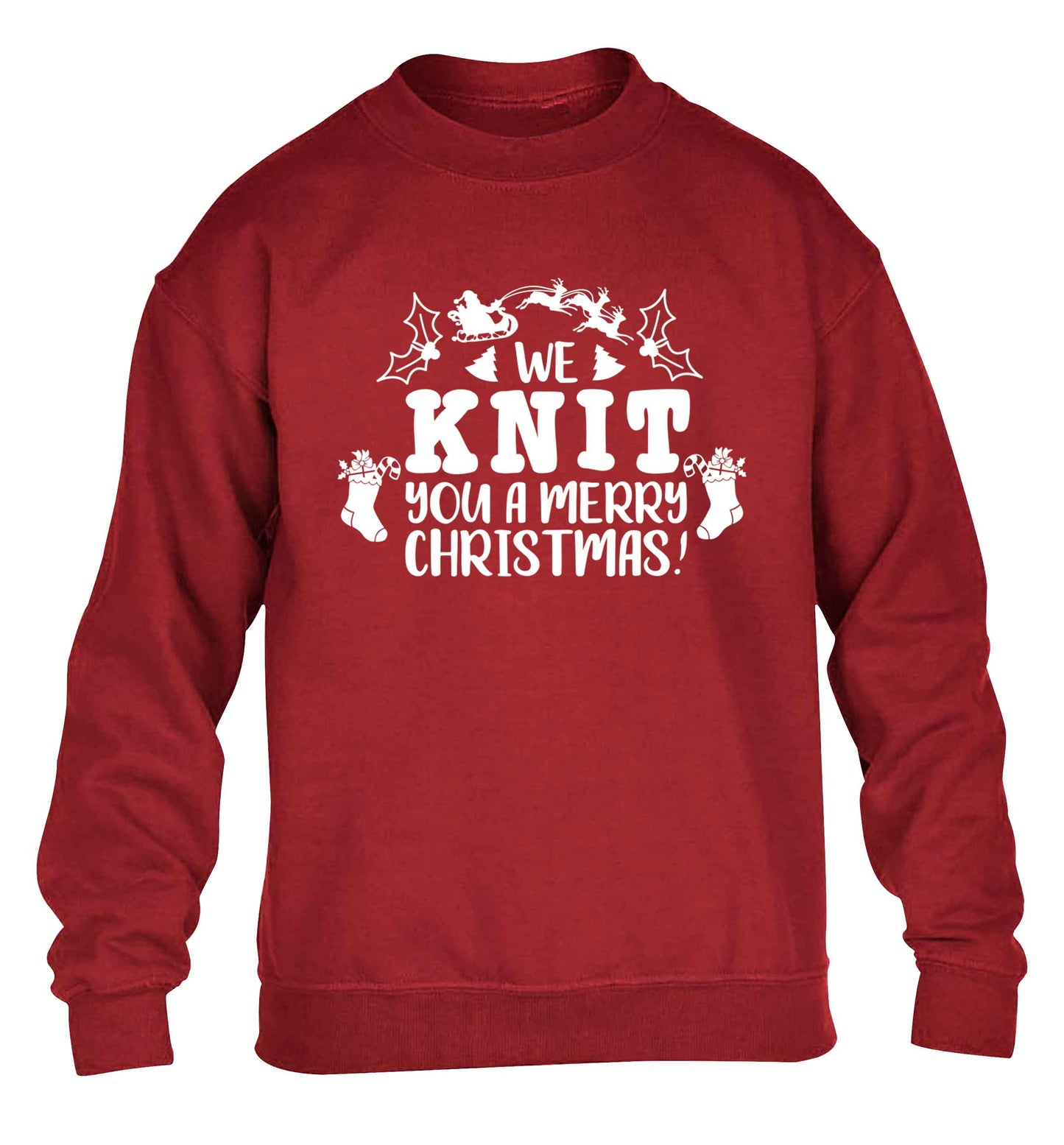 We knit you a merry Christmas children's grey sweater 12-13 Years