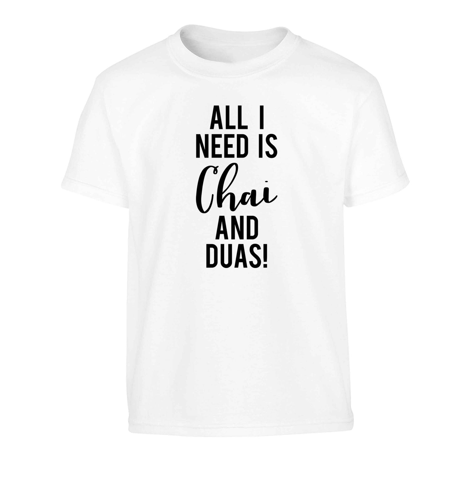All I need is chai and duas Children's white Tshirt 12-13 Years