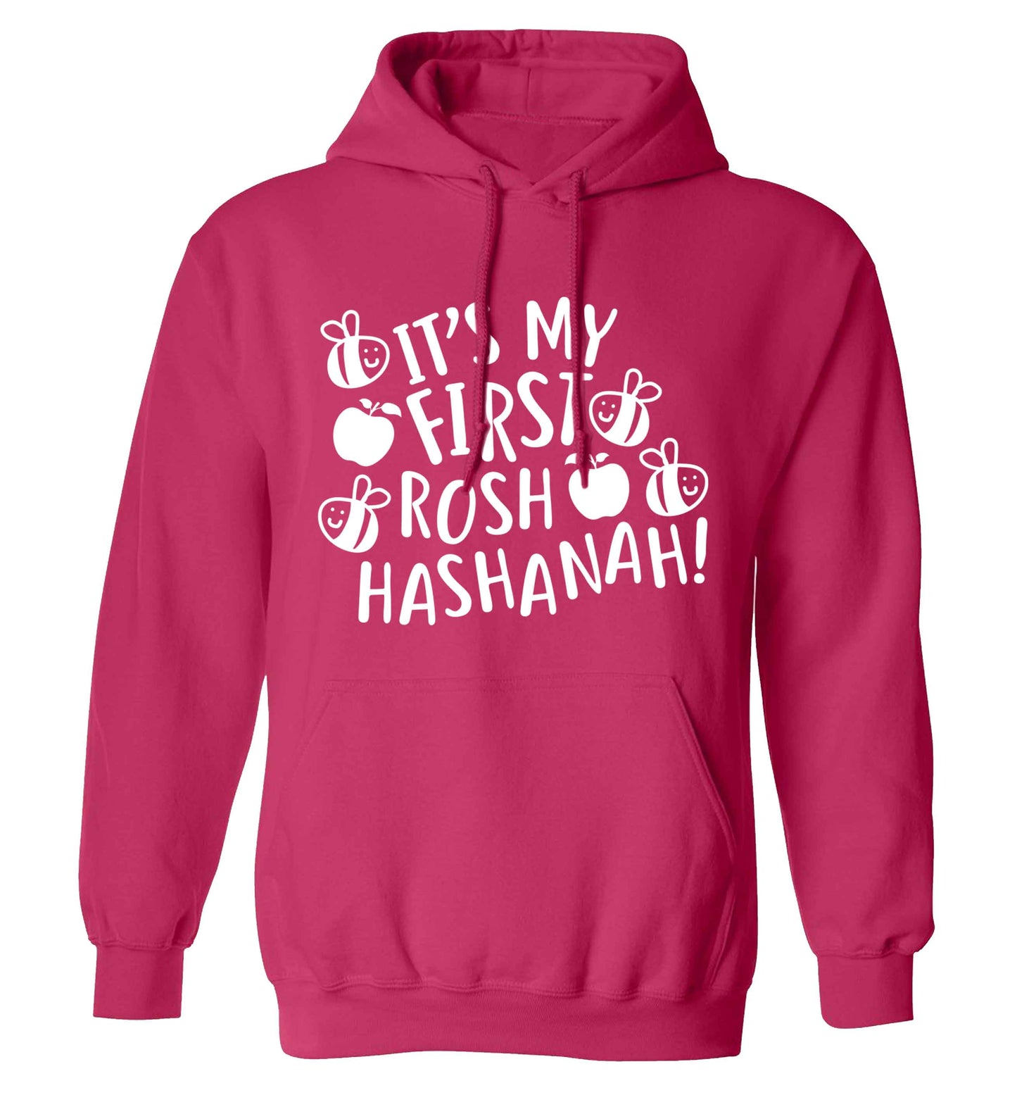 Its my first rosh hashanah adults unisex pink hoodie 2XL