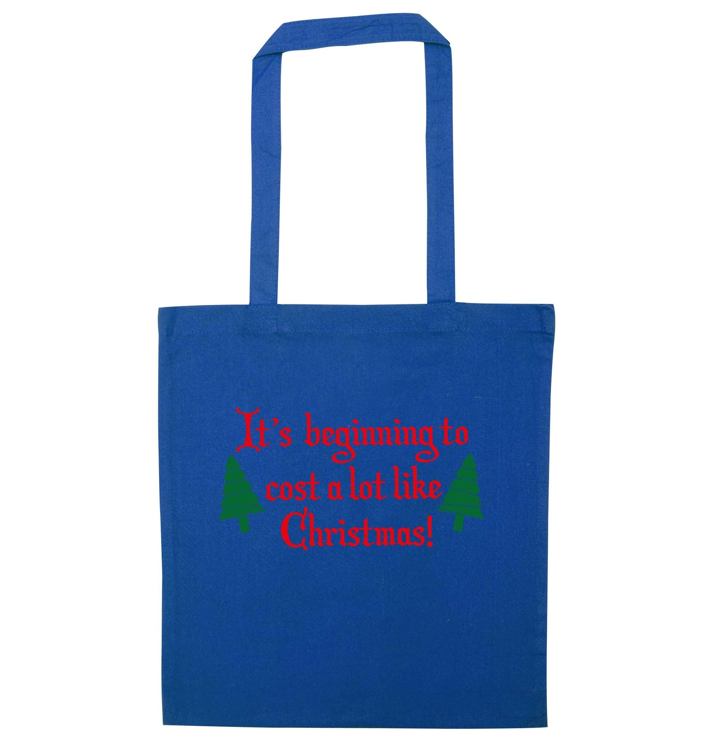 It's beginning to cost a lot like Christmas blue tote bag