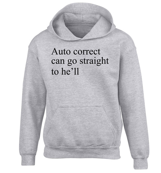 Auto correct can go straight to he'll children's grey hoodie 12-13 Years