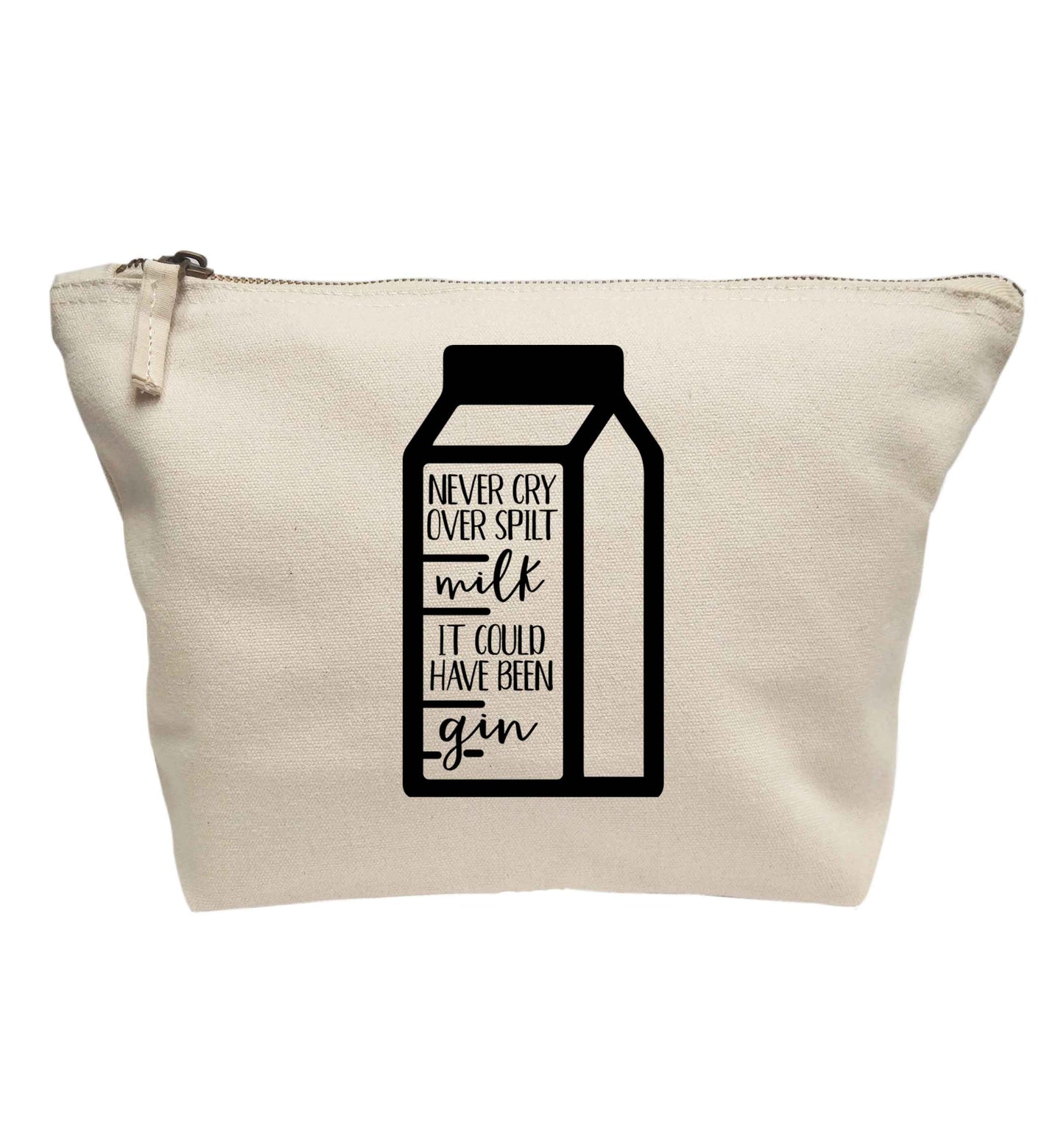 Never cry over spilt milk, it could have been gin | makeup / wash bag