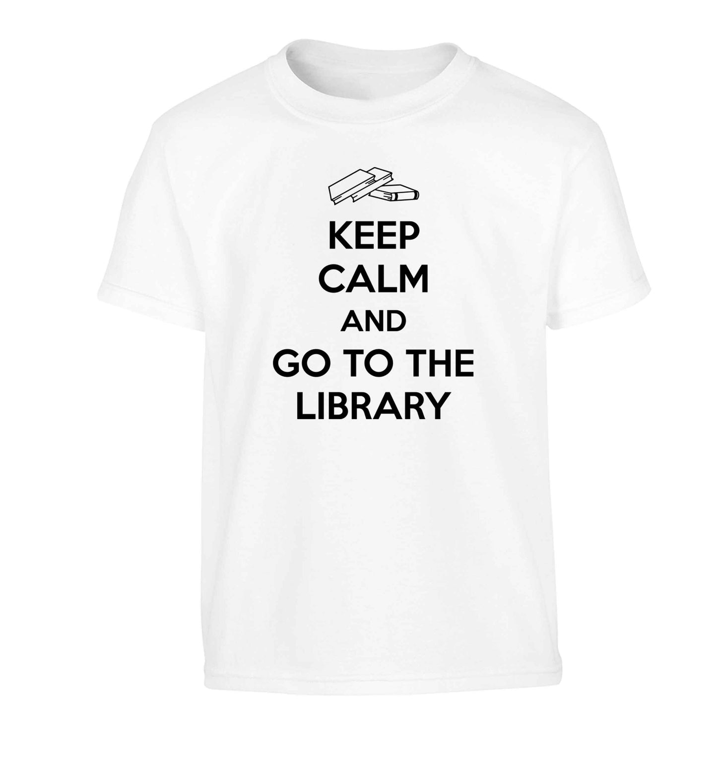 Keep calm and go to the library Children's white Tshirt 12-13 Years