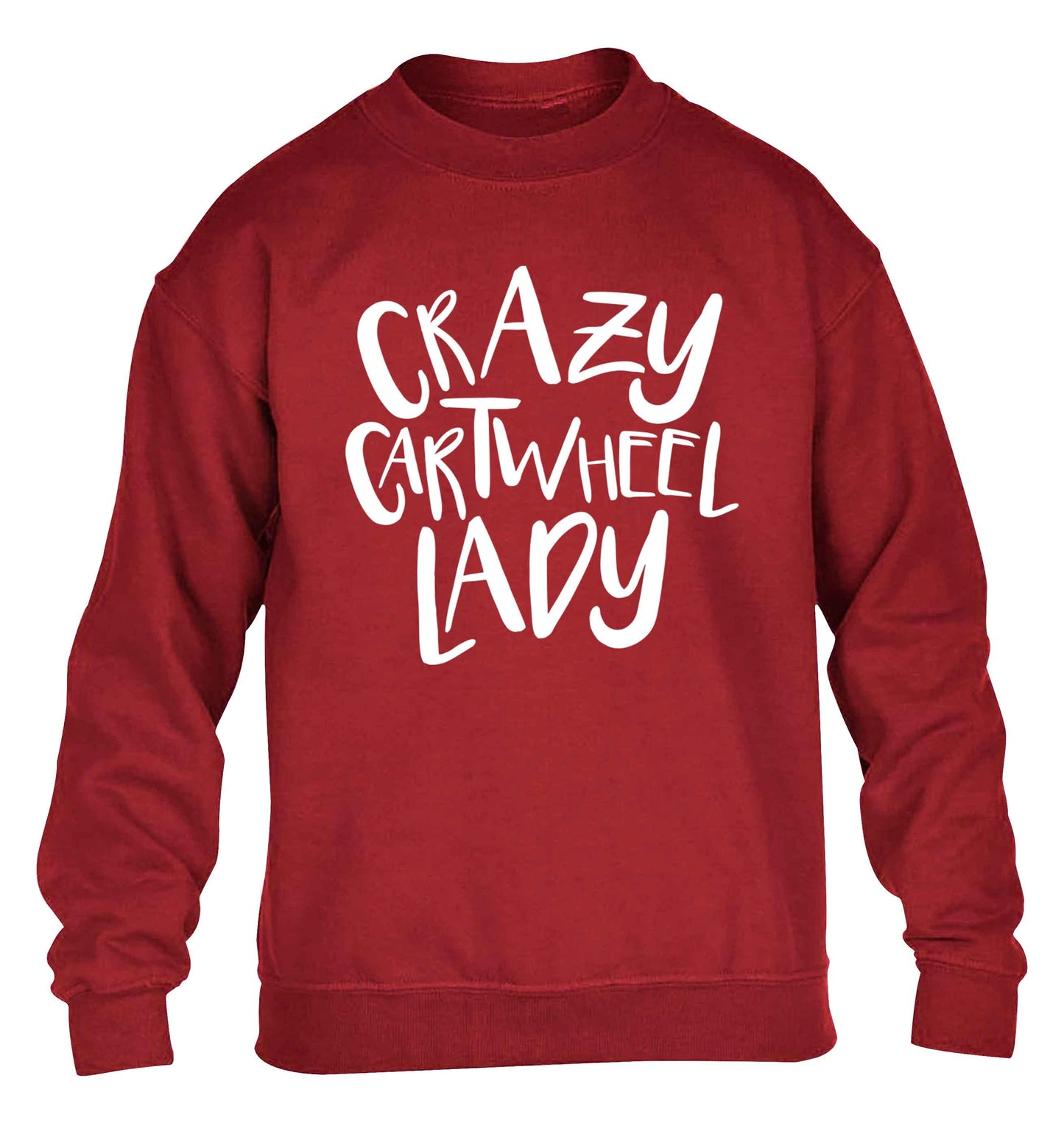 Crazy cartwheel lady children's grey sweater 12-13 Years