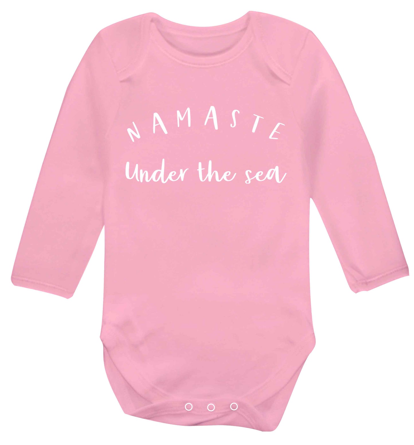 Namaste under the water Baby Vest long sleeved pale pink 6-12 months