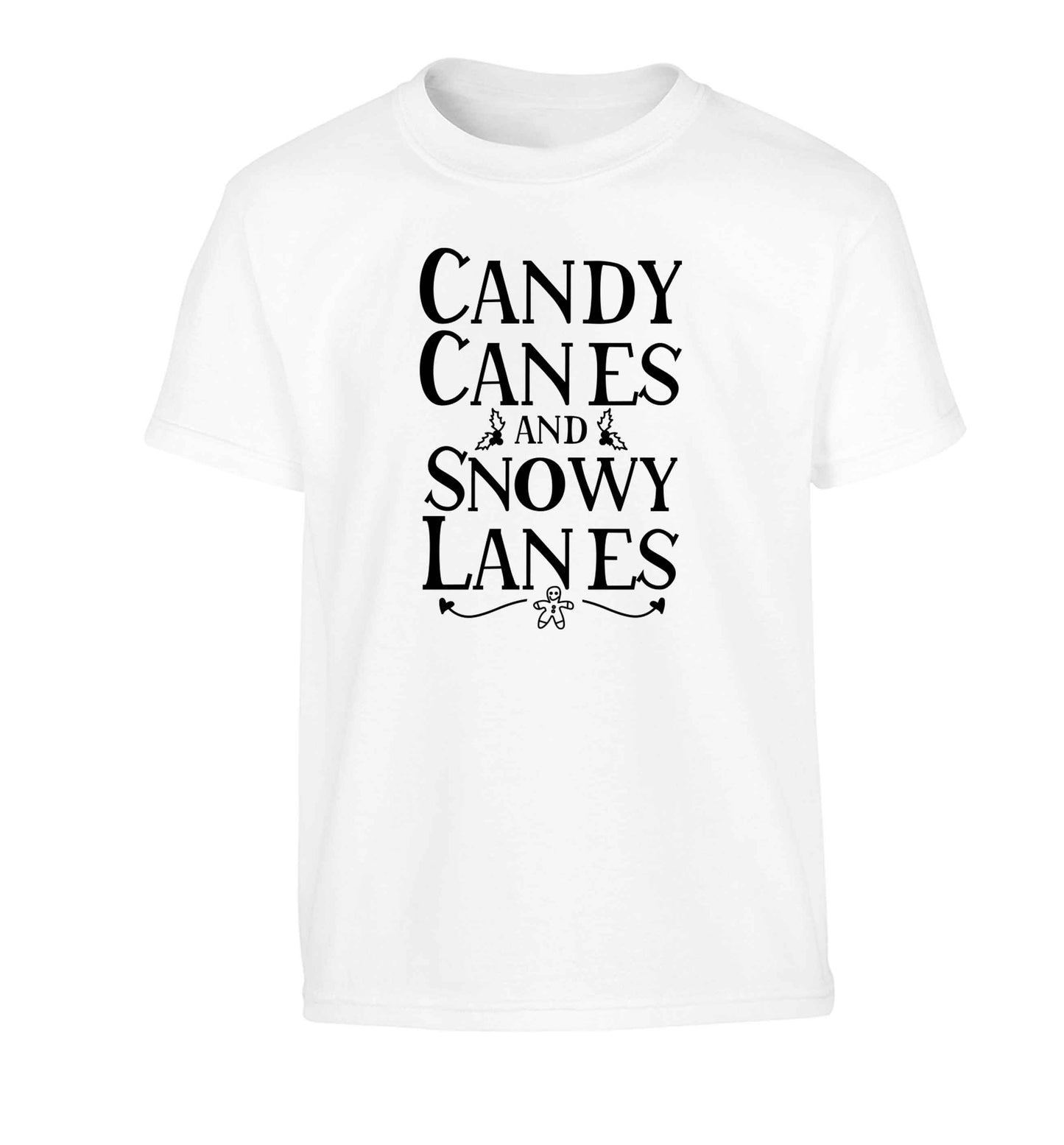 Candy canes and snowy lanes Children's white Tshirt 12-13 Years