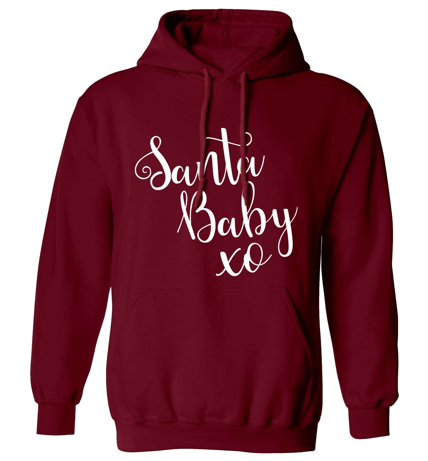 Santa baby adults unisex maroon hoodie 2XL