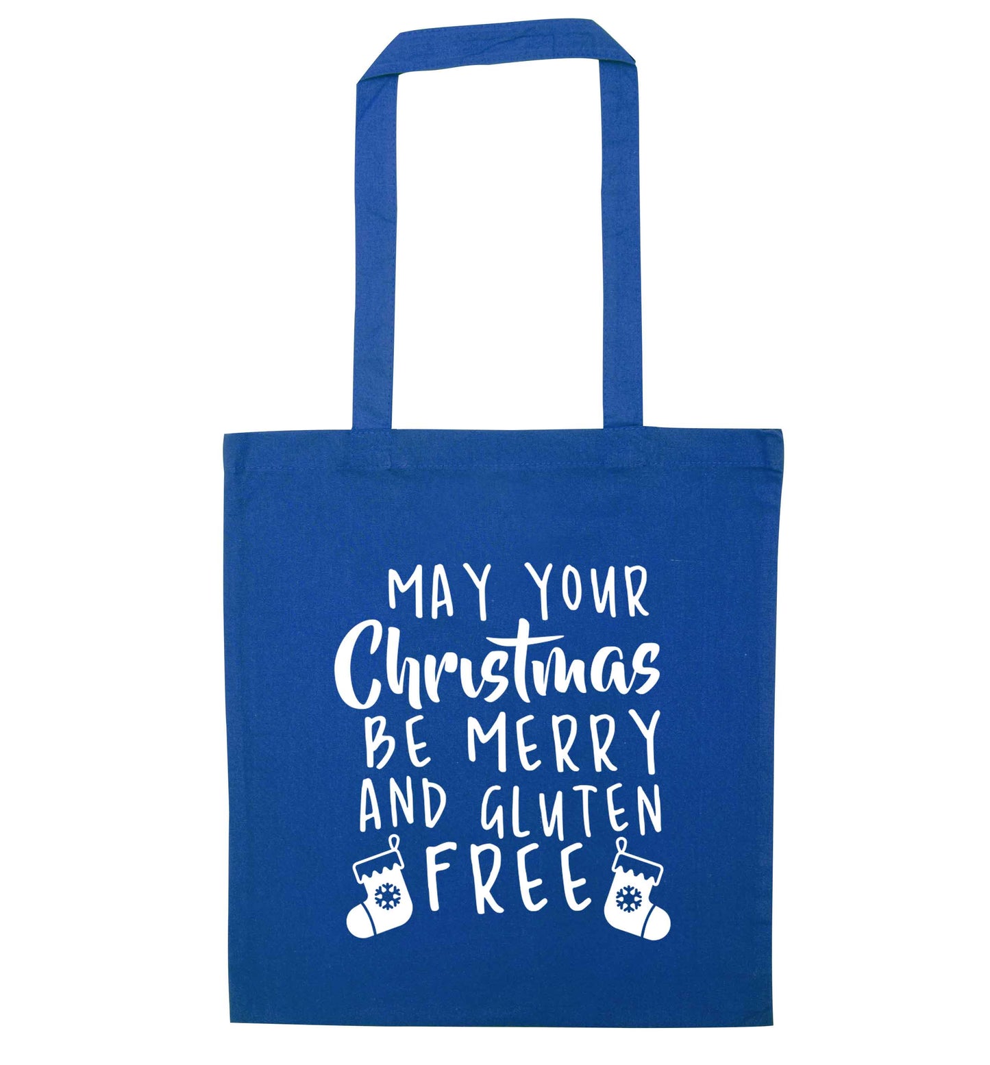 May your Christmas be merry and gluten free blue tote bag