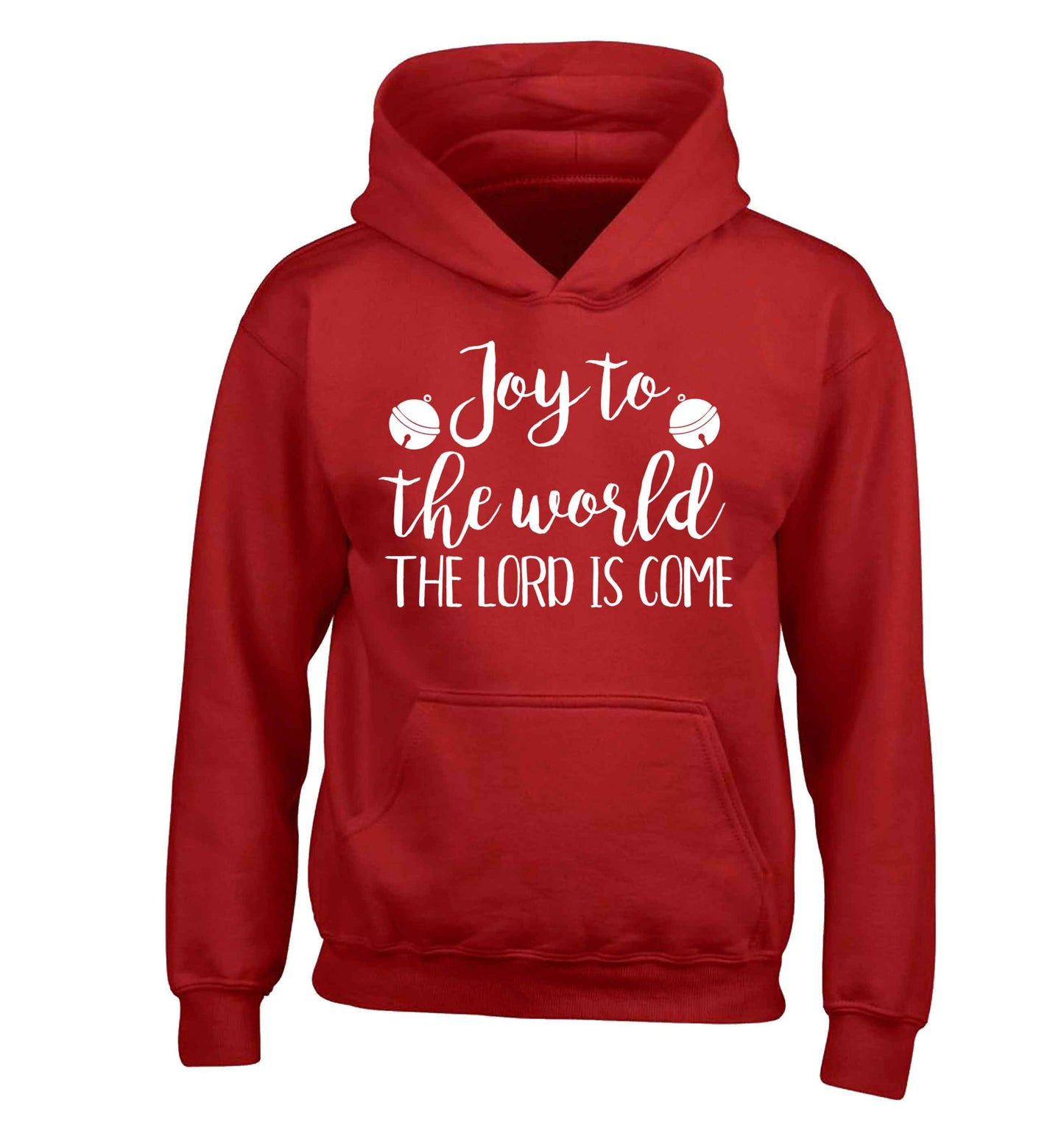 Joy to the world the Lord is come children's red hoodie 12-13 Years