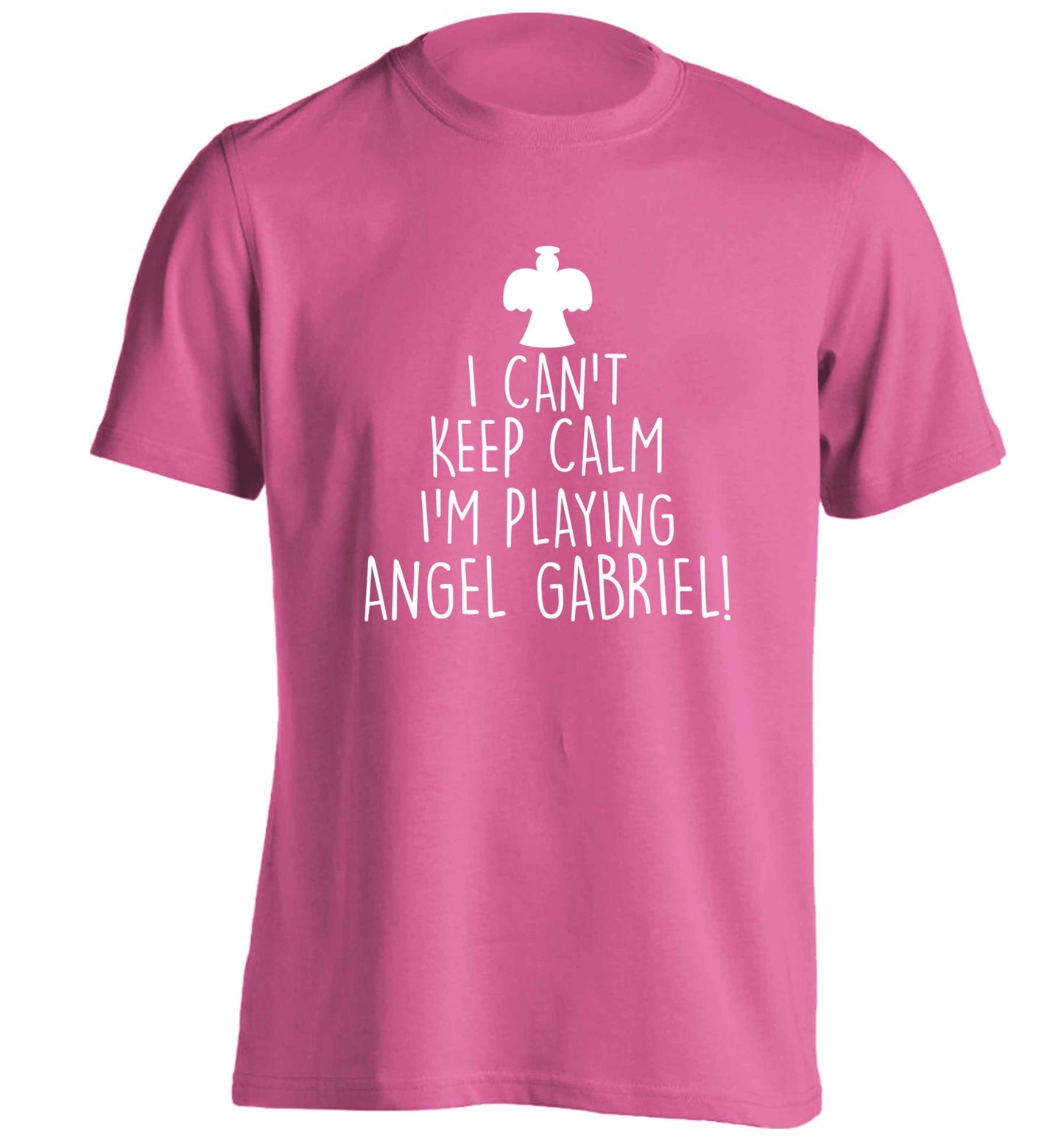 I can't keep calm I'm playing angel gabriel adults unisex pink Tshirt 2XL