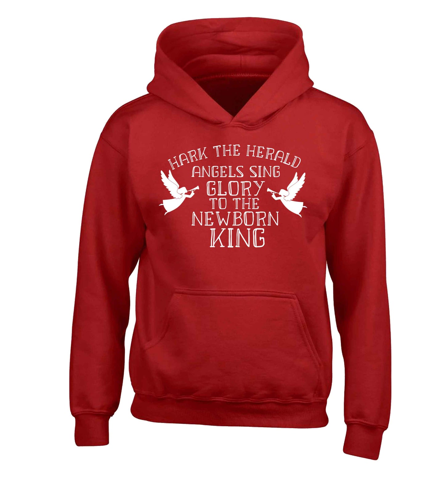 Hark the herold angels sing glory to the newborn king children's red hoodie 12-13 Years