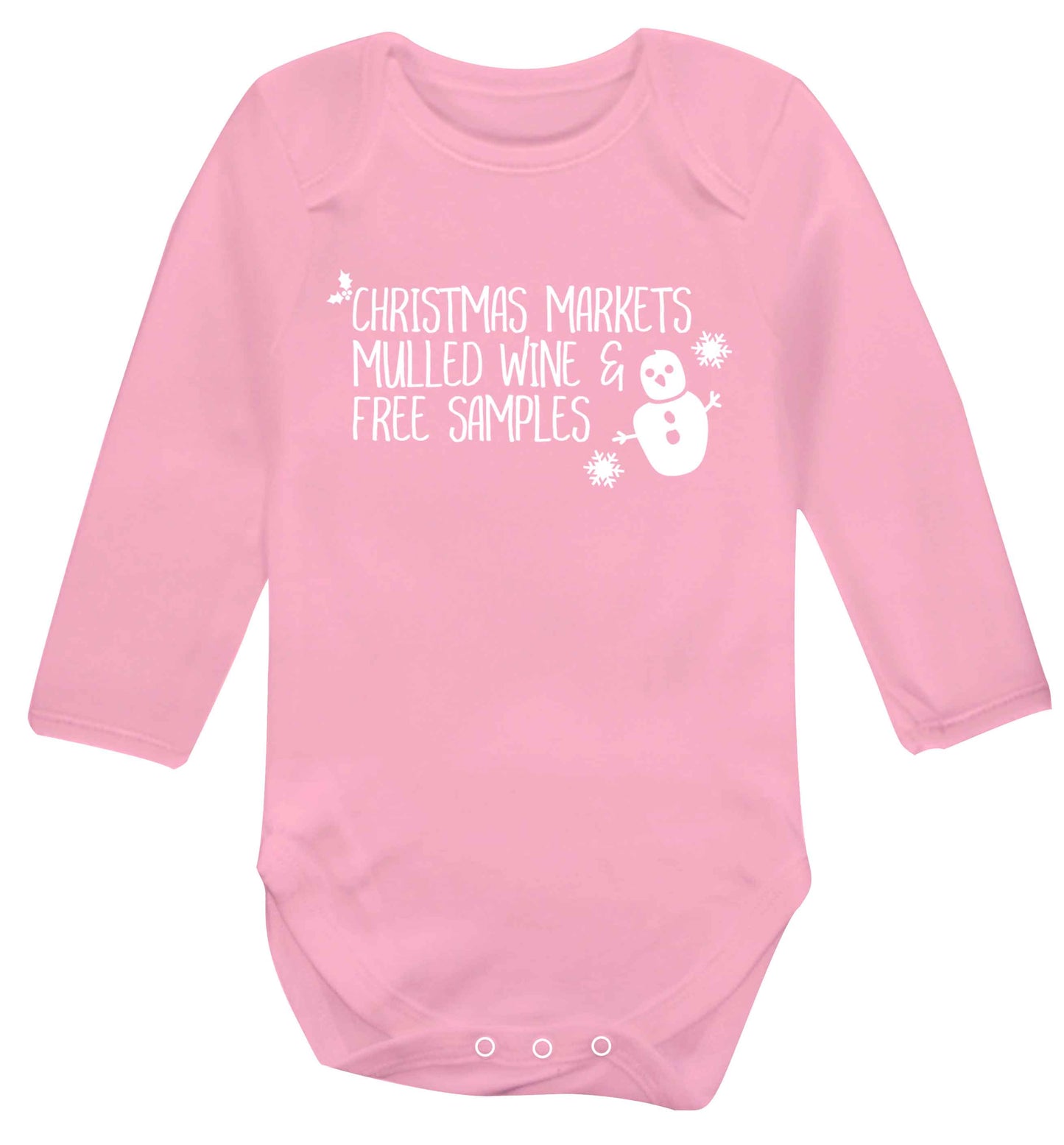 Christmas market mulled wine & free samples Baby Vest long sleeved pale pink 6-12 months