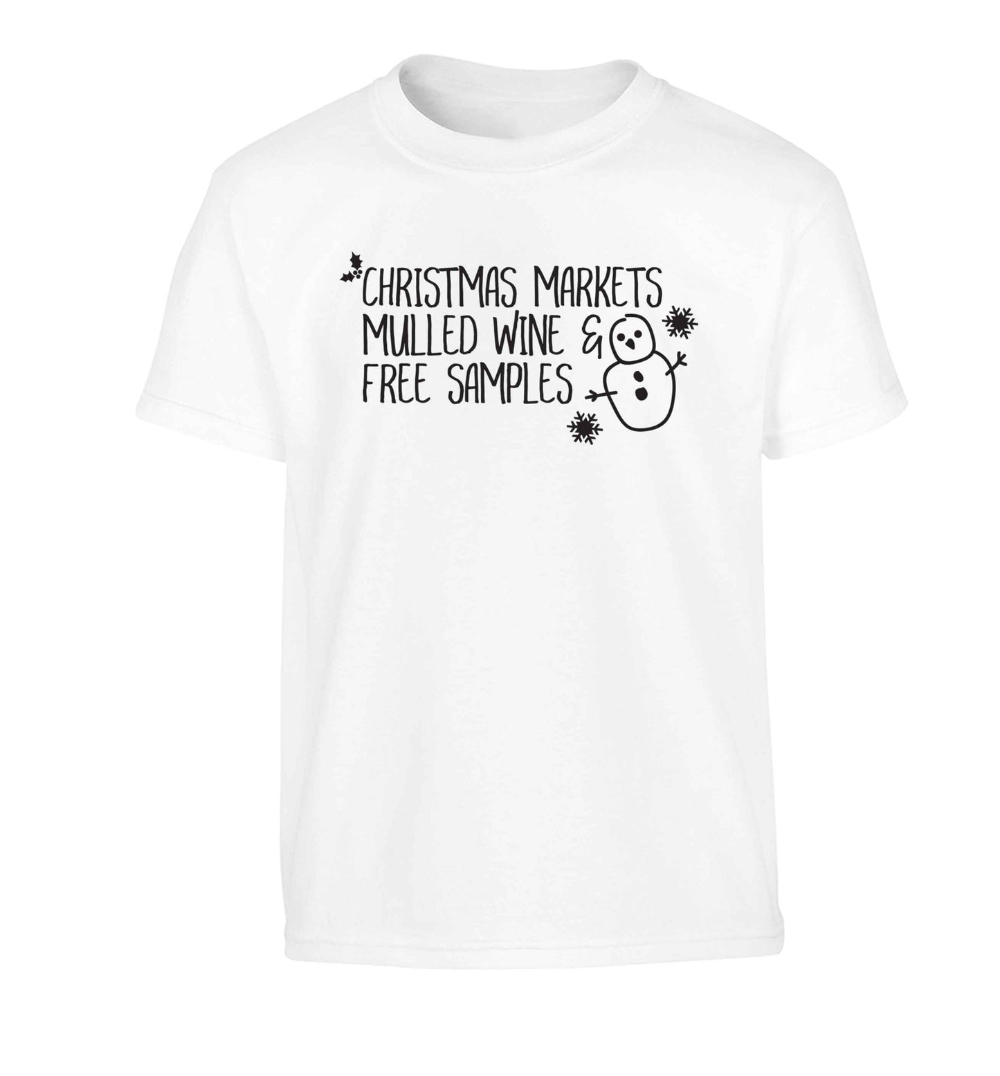 Christmas market mulled wine & free samples Children's white Tshirt 12-13 Years