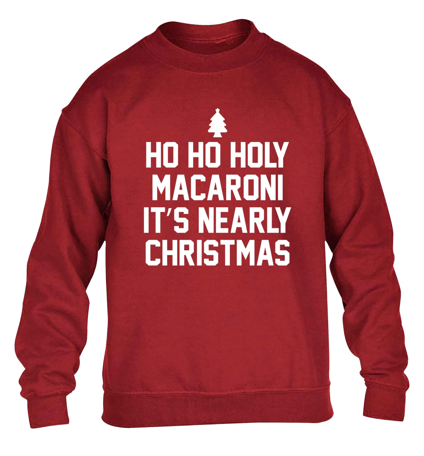Ho ho holy macaroni it's nearly Christmas children's grey sweater 12-13 Years