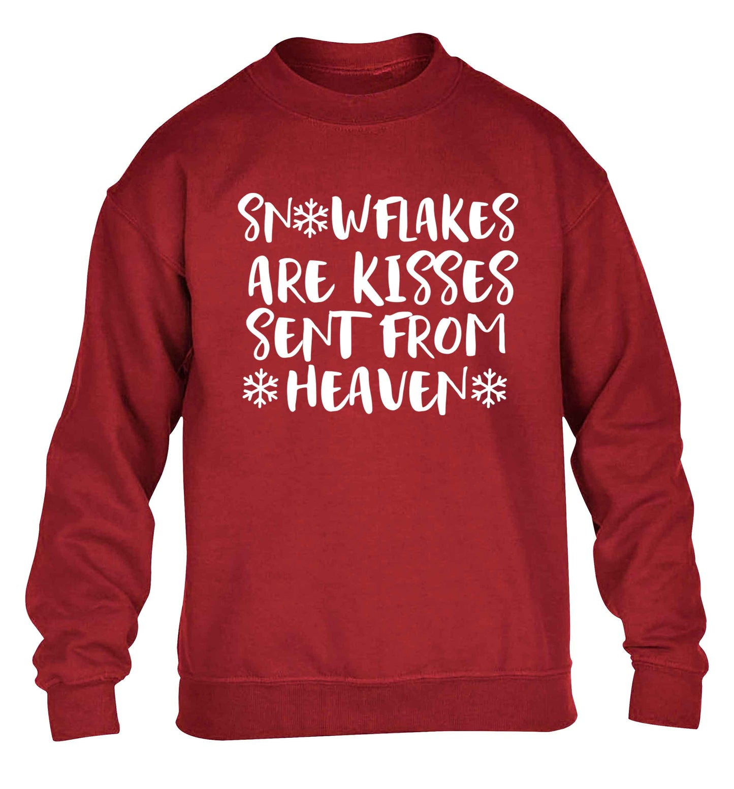 Snowflakes are kisses sent from heaven children's grey sweater 12-13 Years