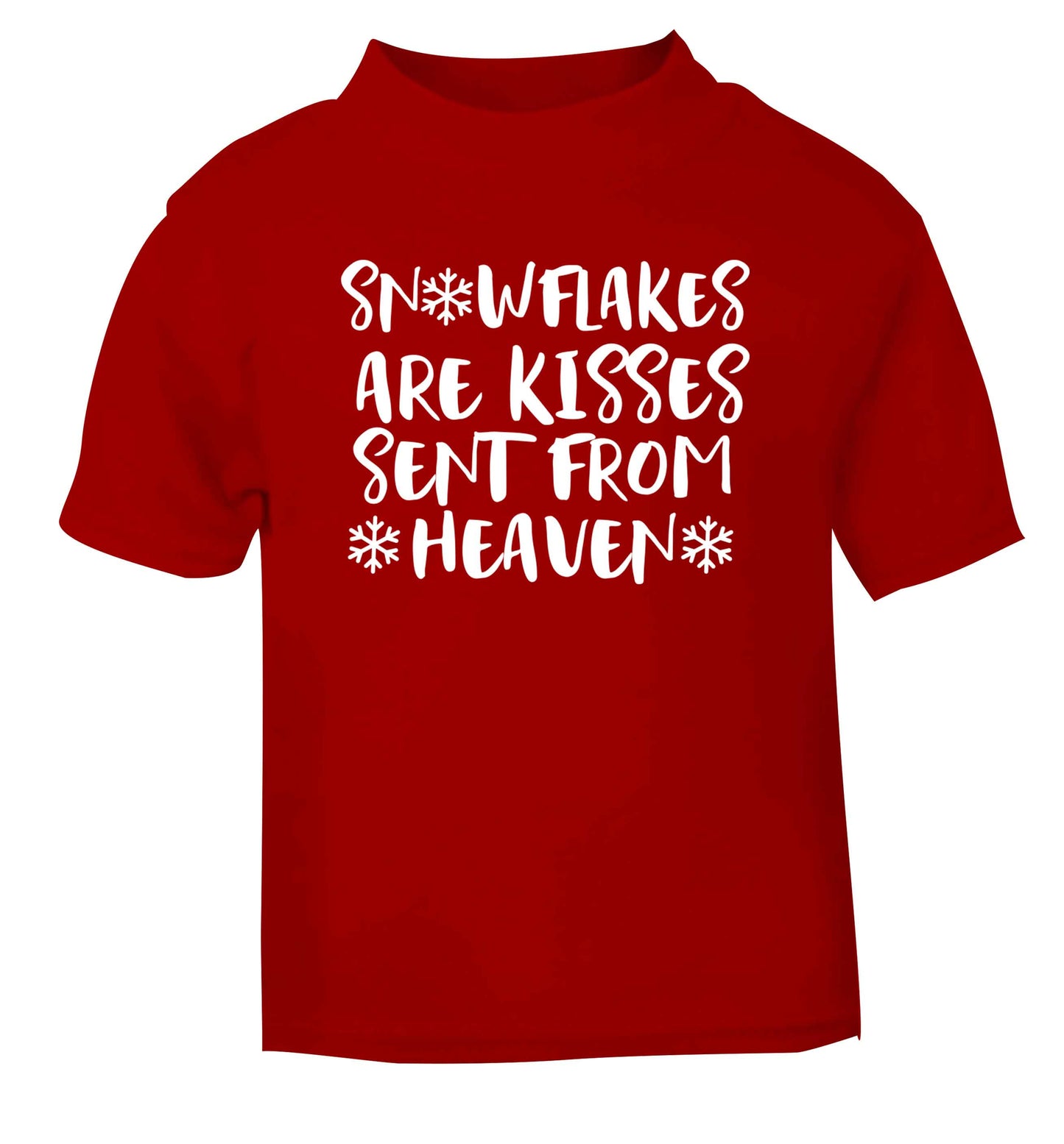 Snowflakes are kisses sent from heaven red Baby Toddler Tshirt 2 Years