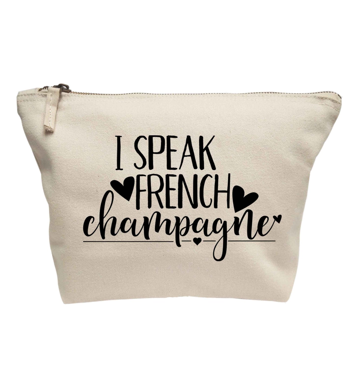 I speak french champagne | makeup / wash bag