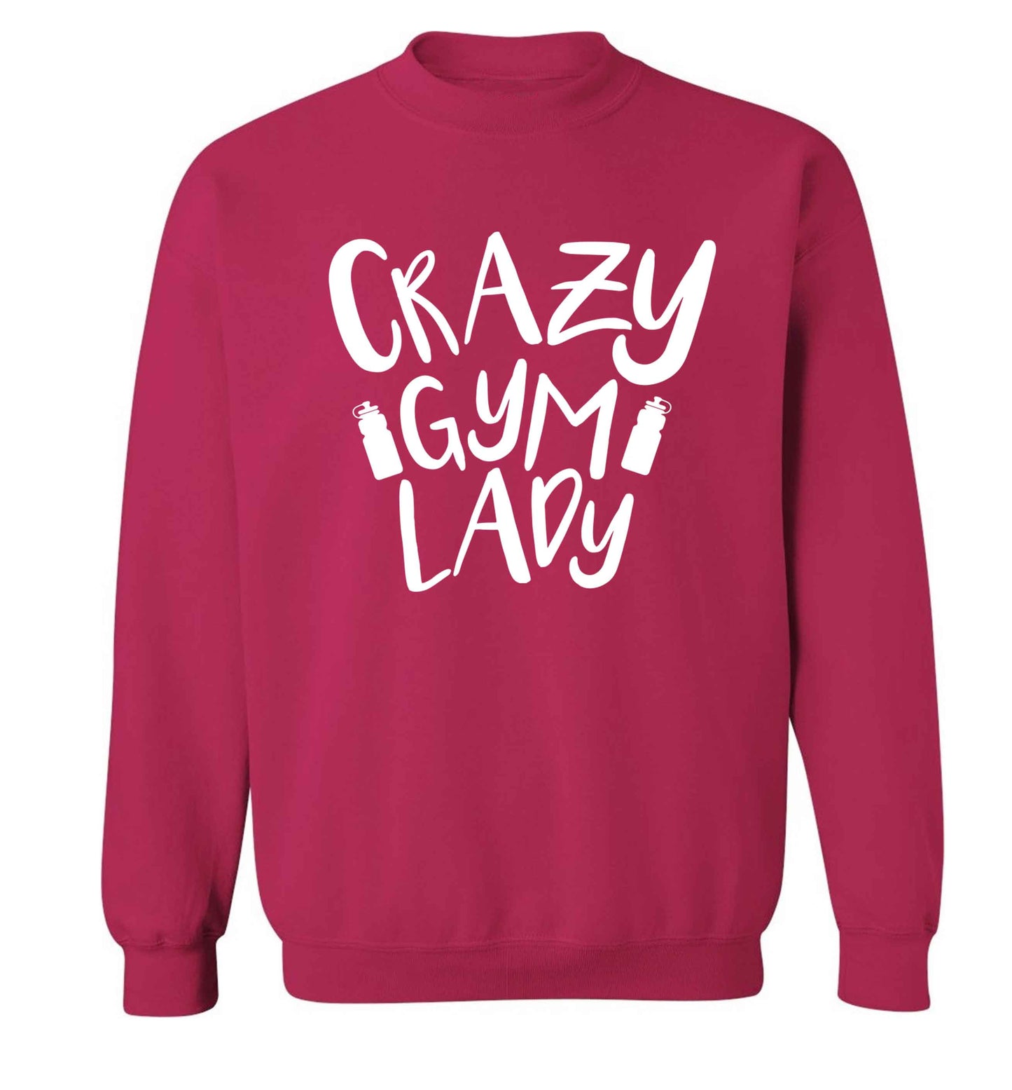 Crazy gym lady Adult's unisex pink Sweater 2XL