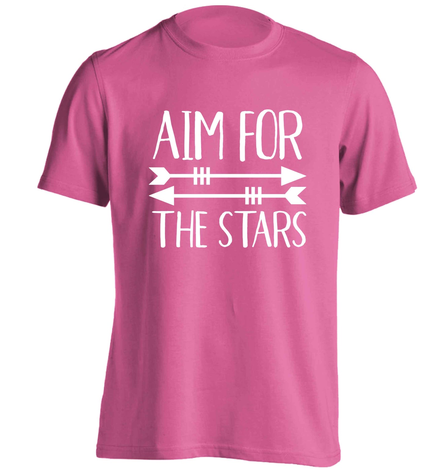 Aim for the stars adults unisex pink Tshirt 2XL