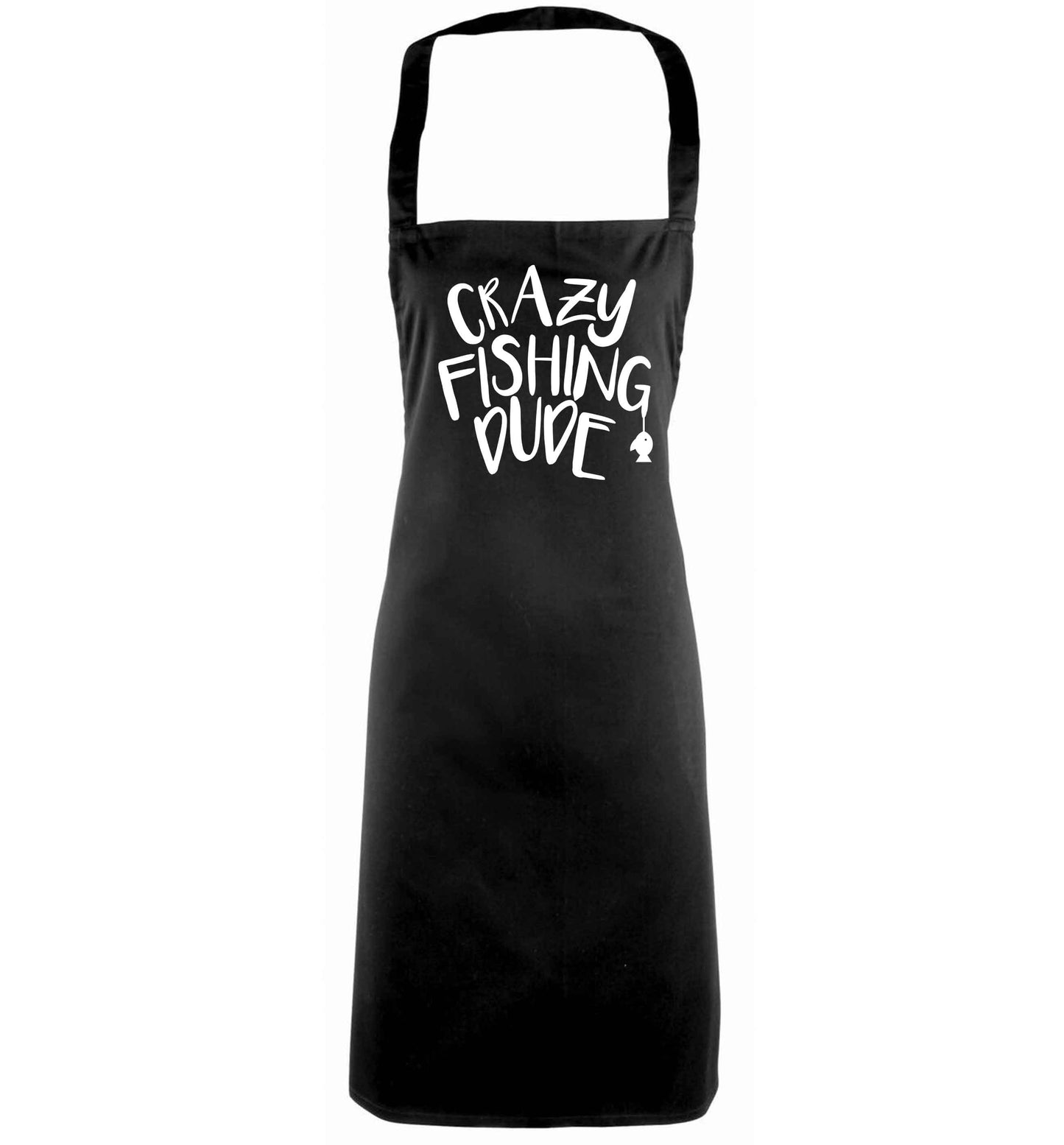 Crazy fishing dude black apron