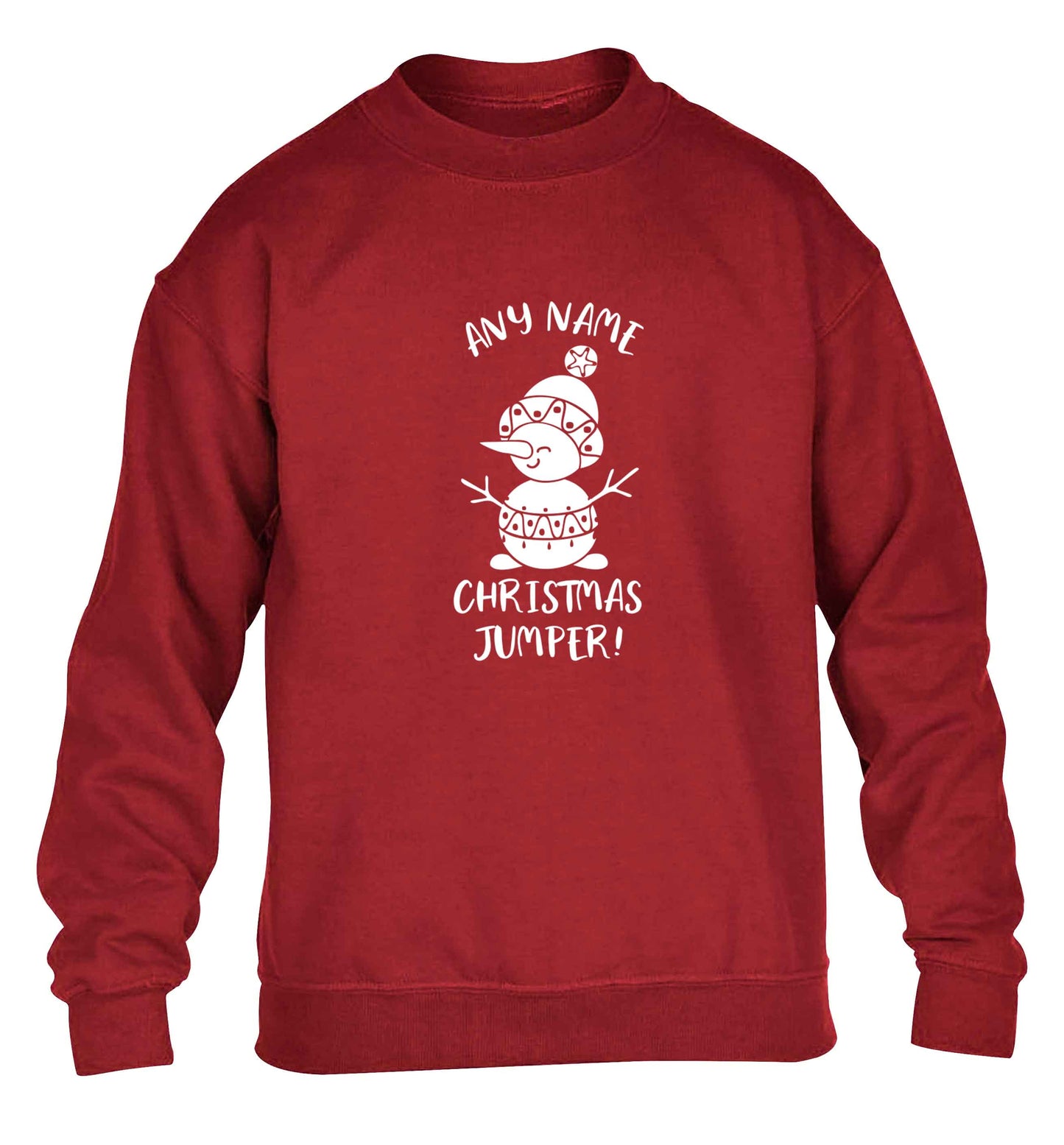 Personalised Christmas jumper any name children's grey sweater 12-13 Years