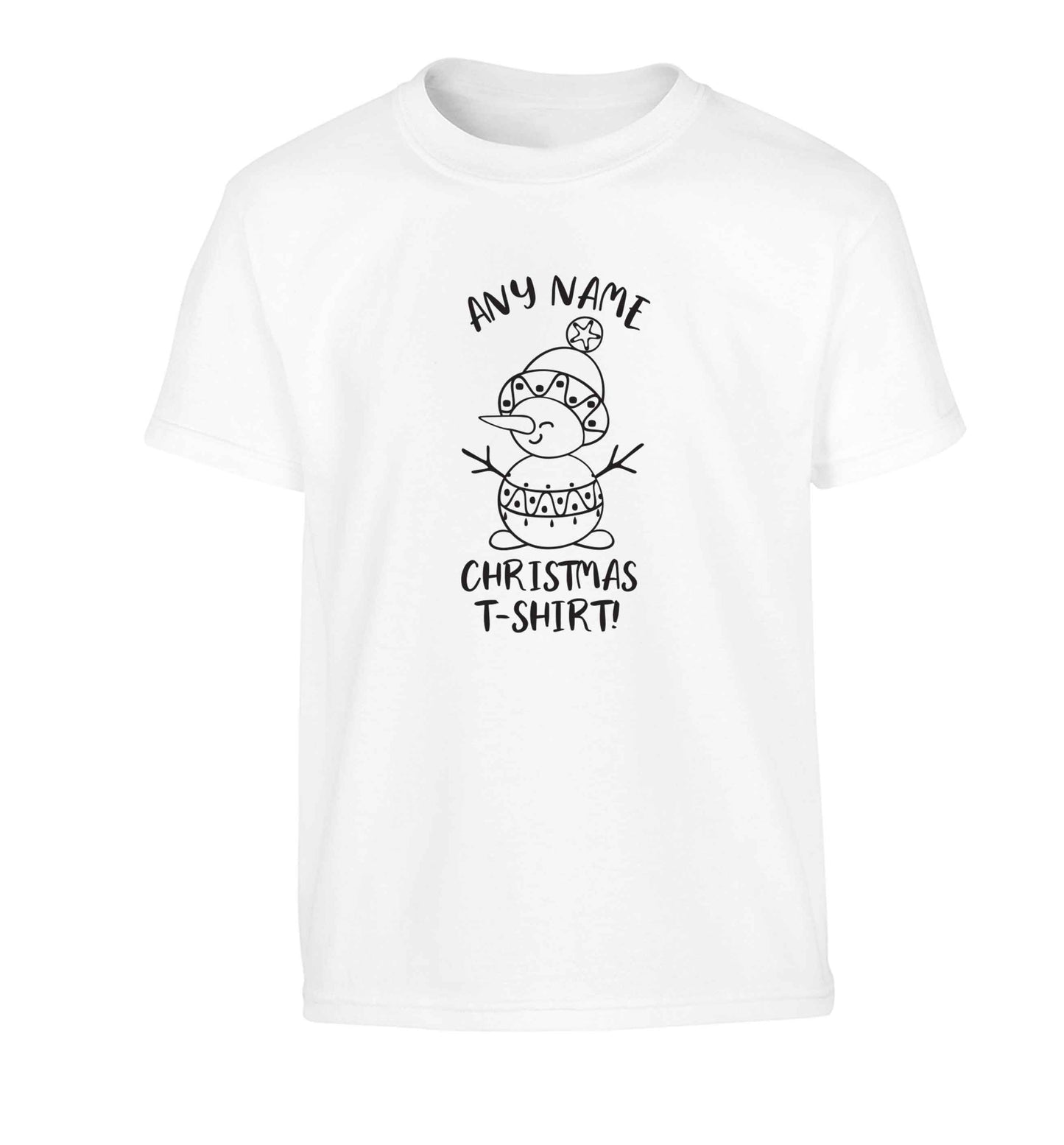 Personalised Christmas T-Shirt any name Children's white Tshirt 12-13 Years