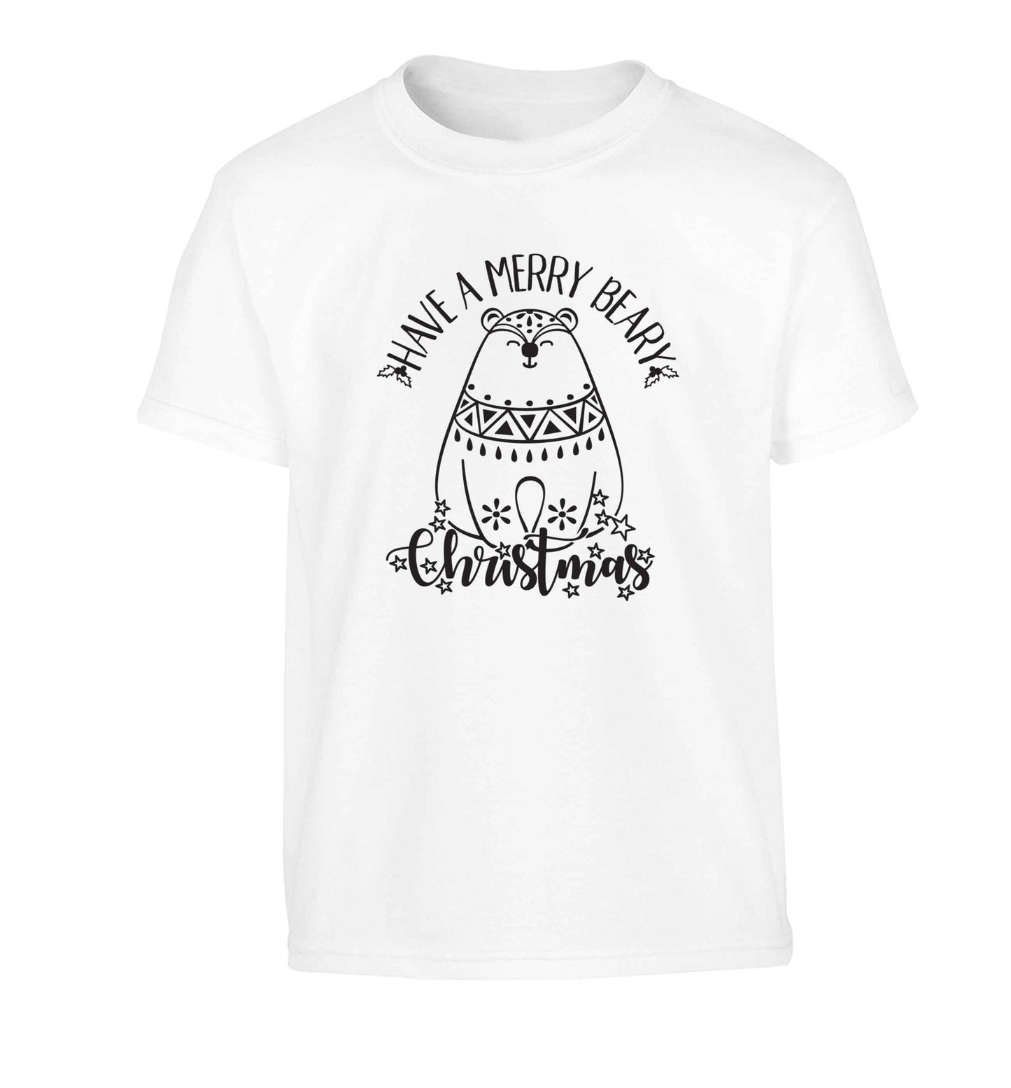 Have a merry beary Christmas Children's white Tshirt 12-13 Years