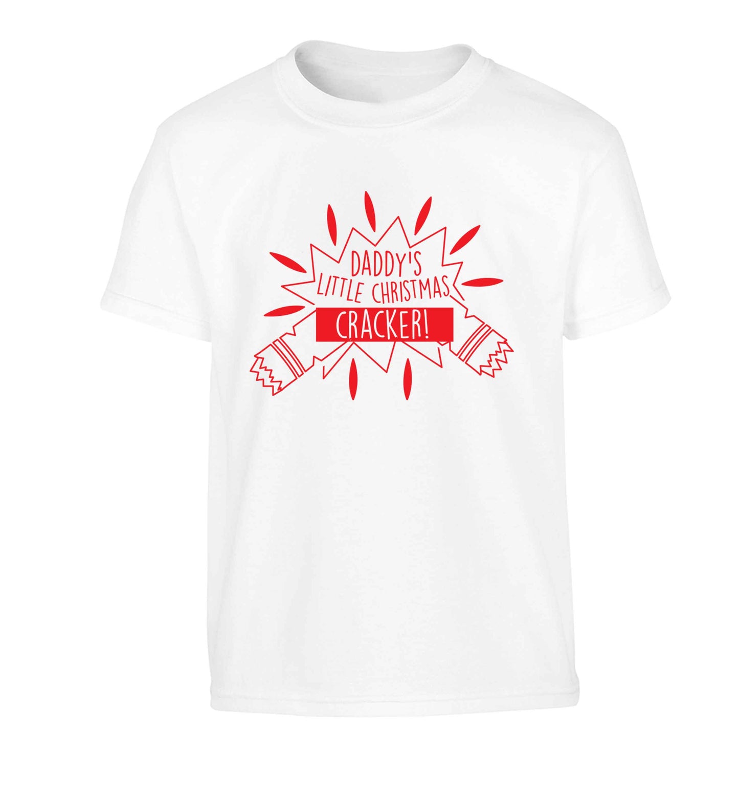 Daddy's little Christmas cracker Children's white Tshirt 12-13 Years