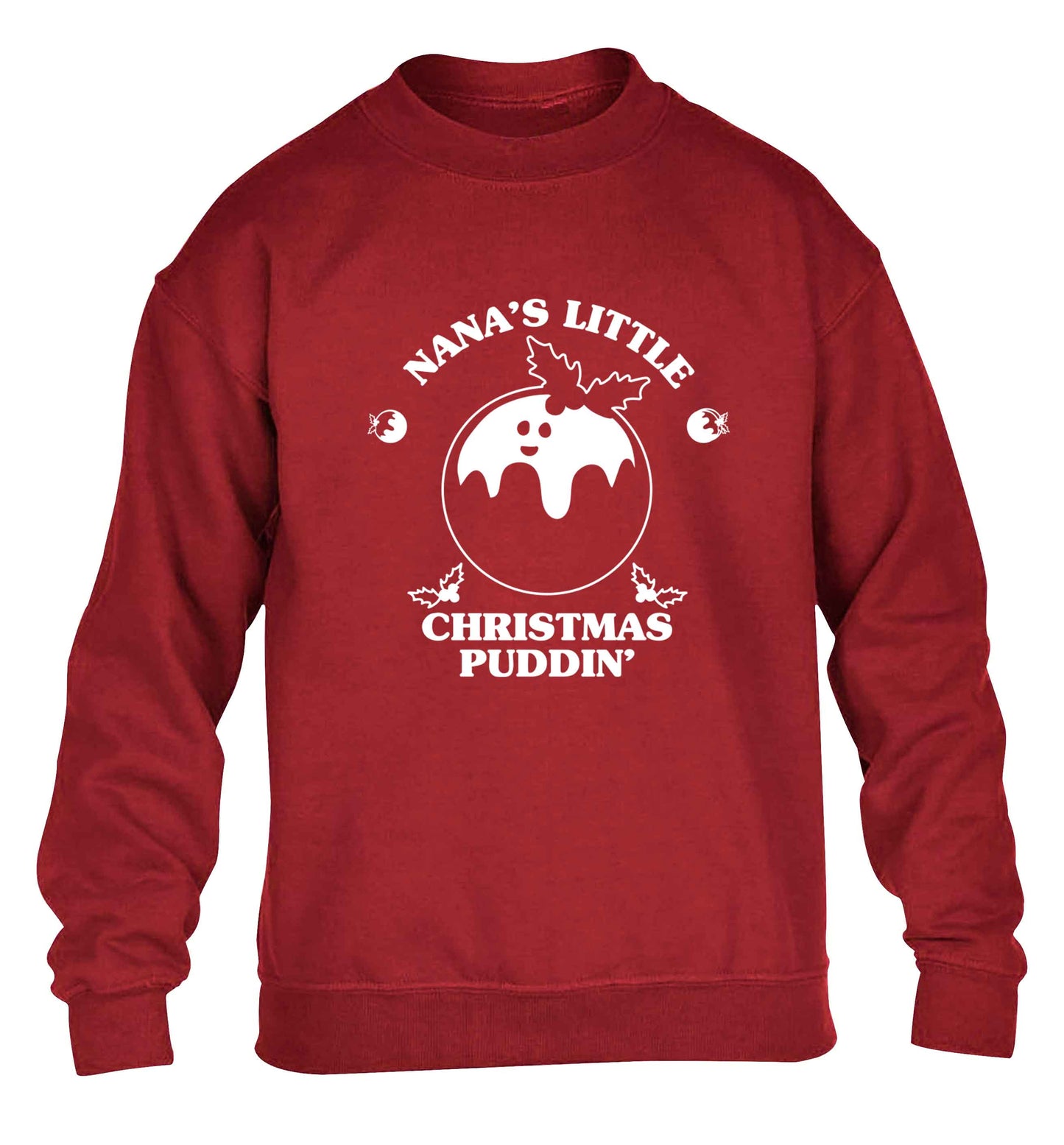 Nana's little Christmas puddin' children's grey sweater 12-13 Years