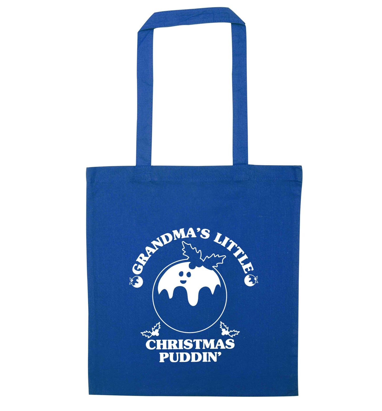 Grandma's little Christmas puddin' blue tote bag