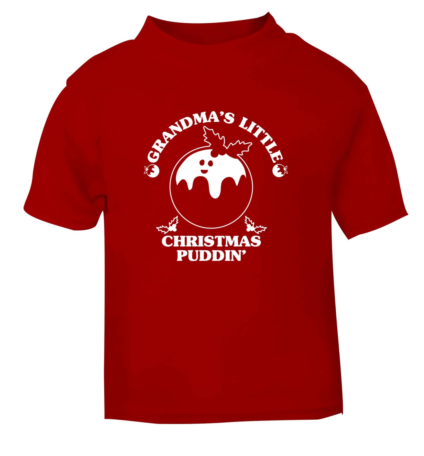 Grandma's little Christmas puddin' red Baby Toddler Tshirt 2 Years