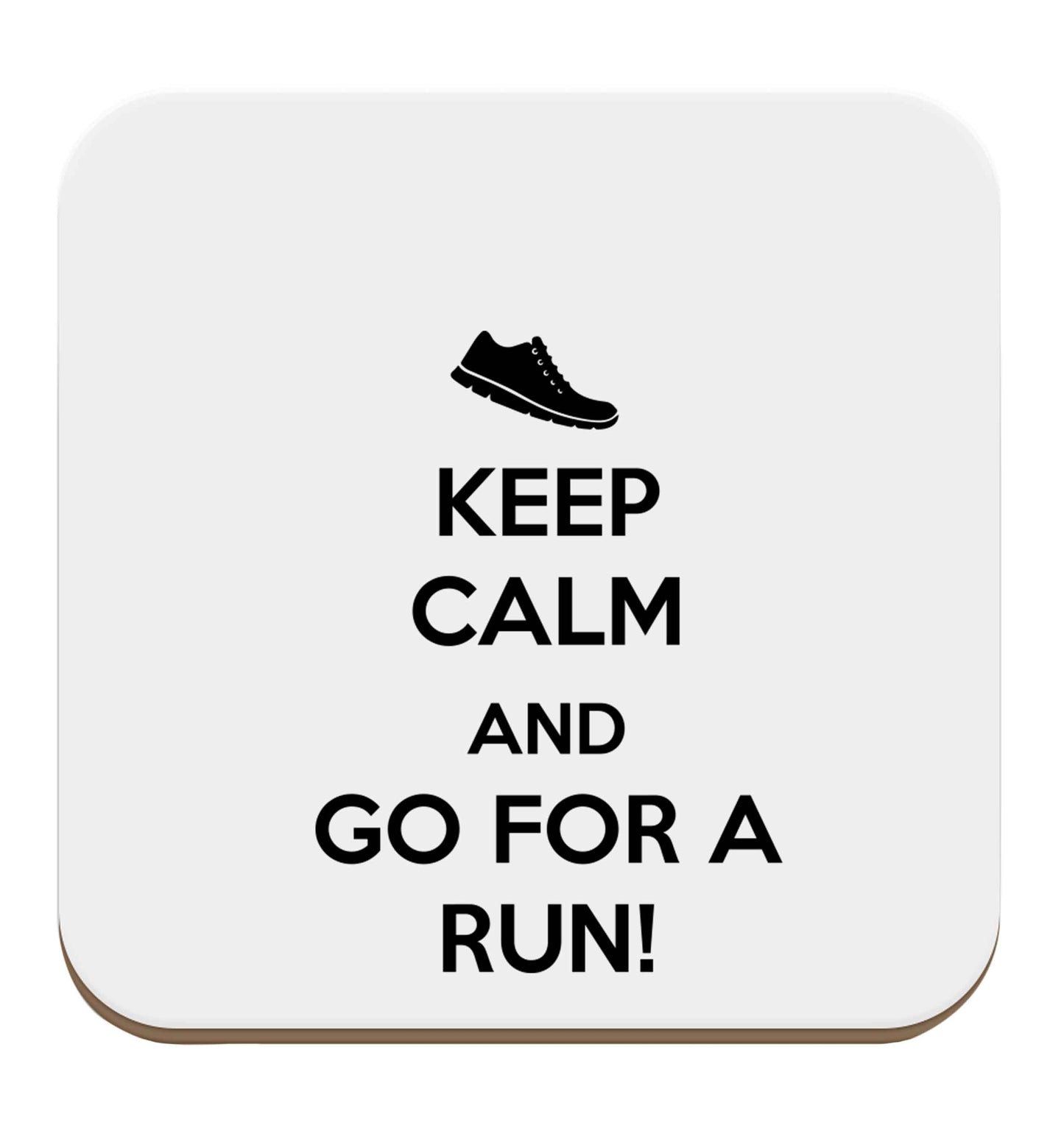 Keep calm and go for a run set of four coasters