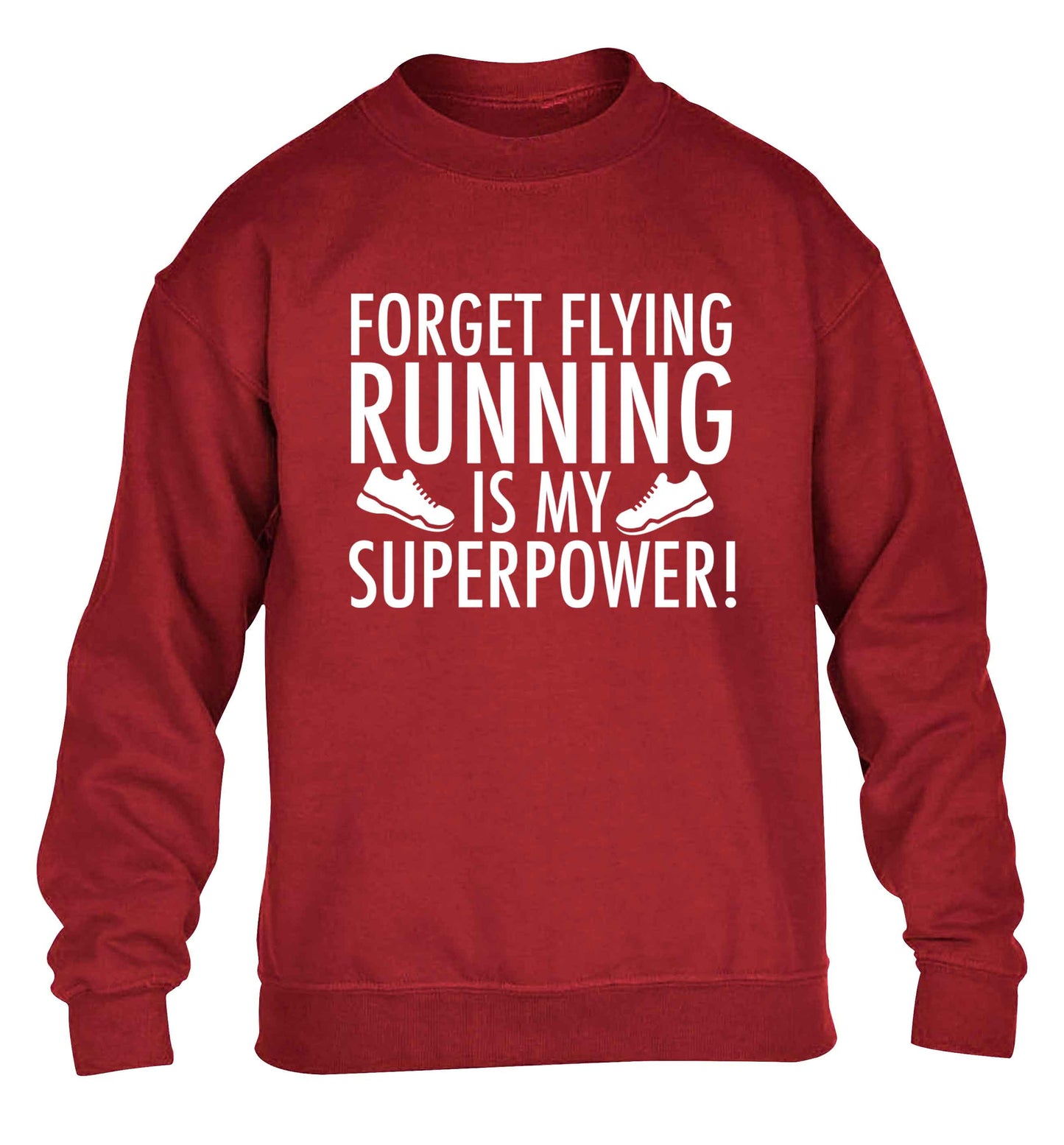 Forget flying running is my superpower children's grey sweater 12-13 Years