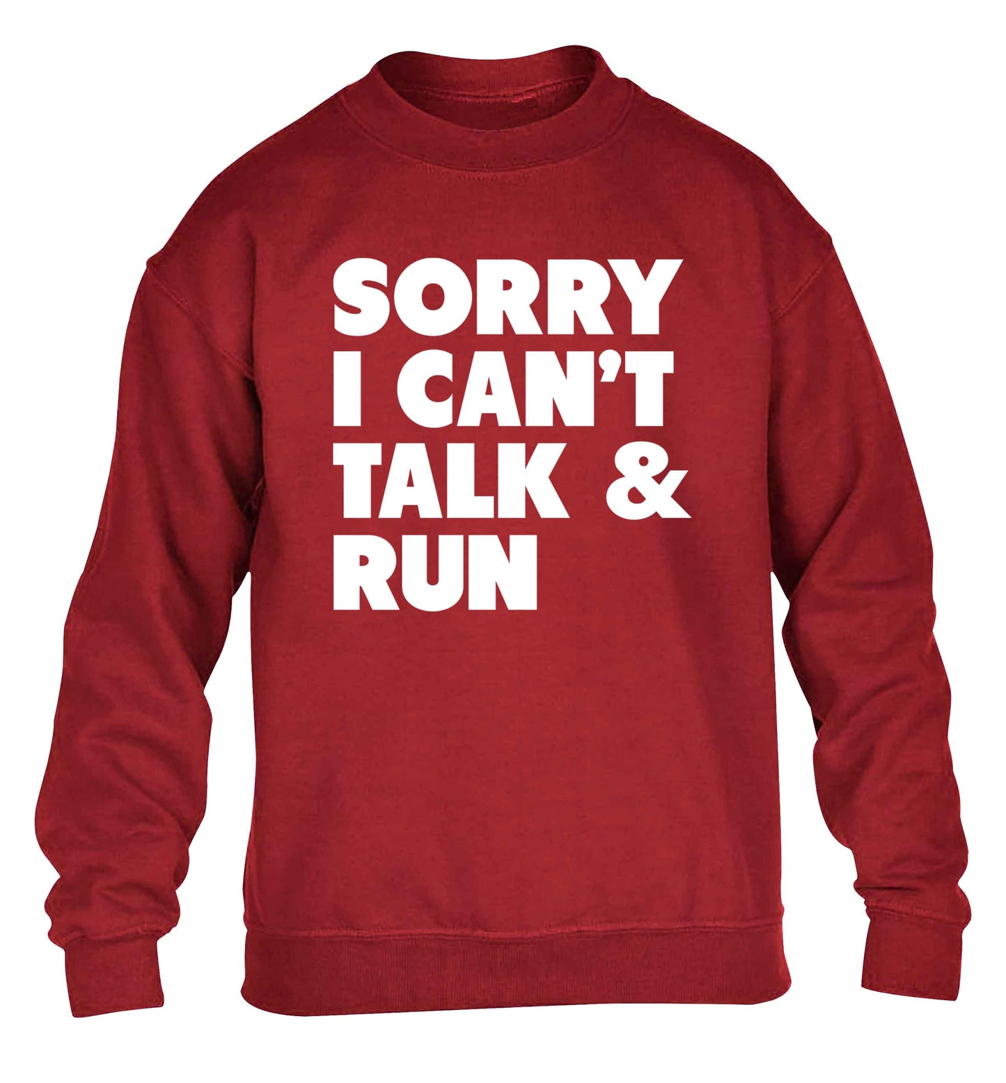 Sorry I can't talk and run children's grey sweater 12-13 Years