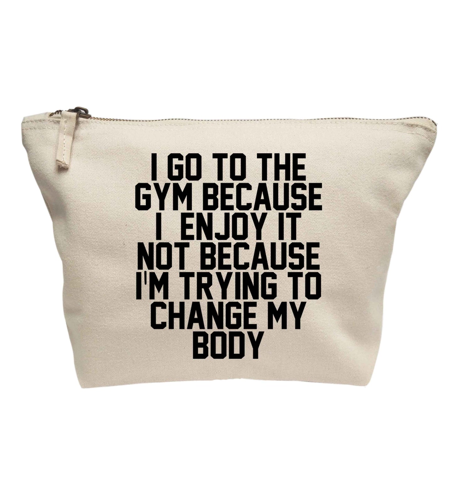 I go to the gym because I enjoy it not because I'm trying to change my body | Makeup / wash bag