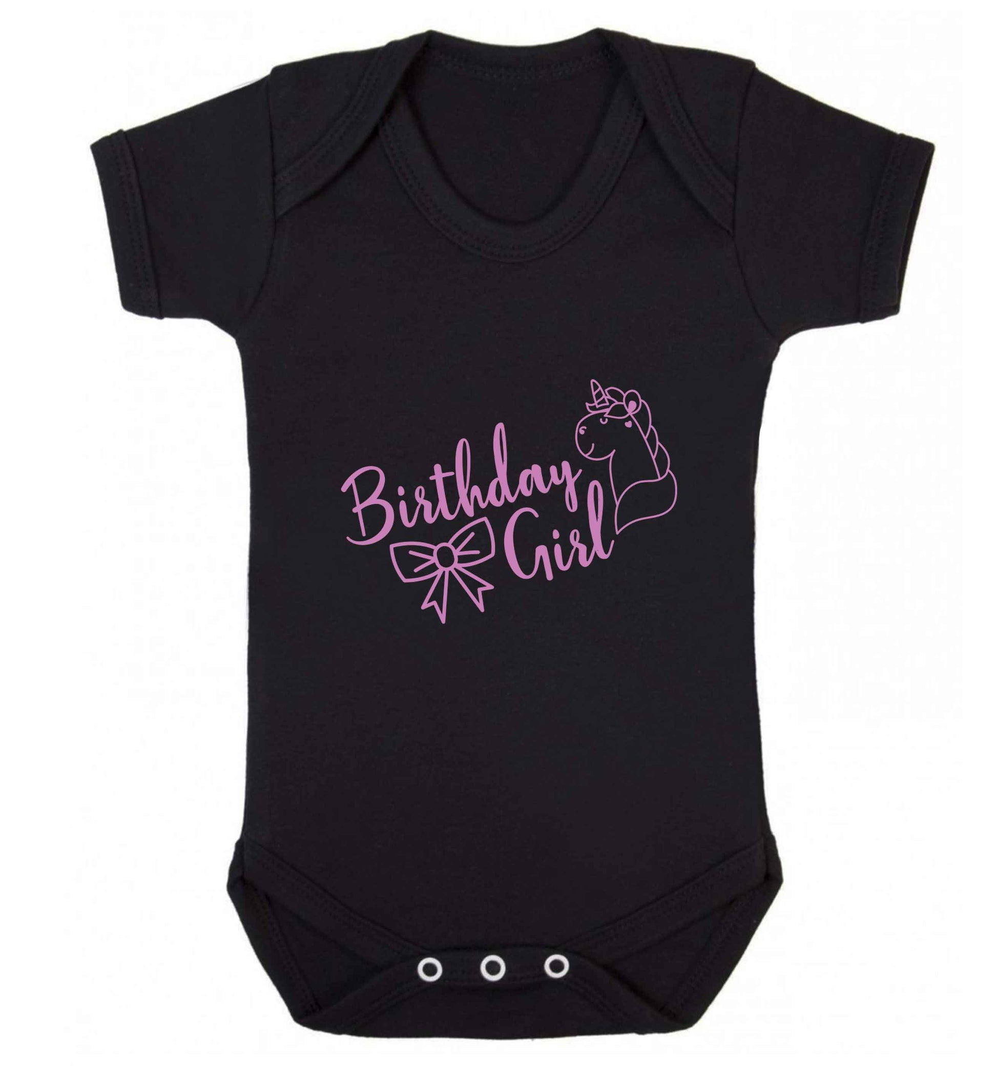 Birthday girl baby vest black 18-24 months