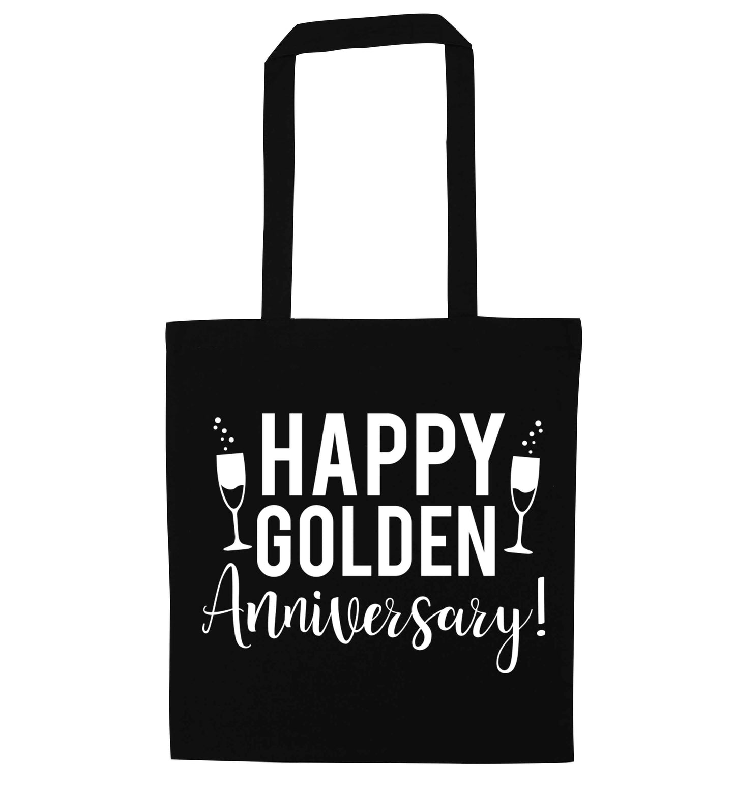 Happy golden anniversary! black tote bag