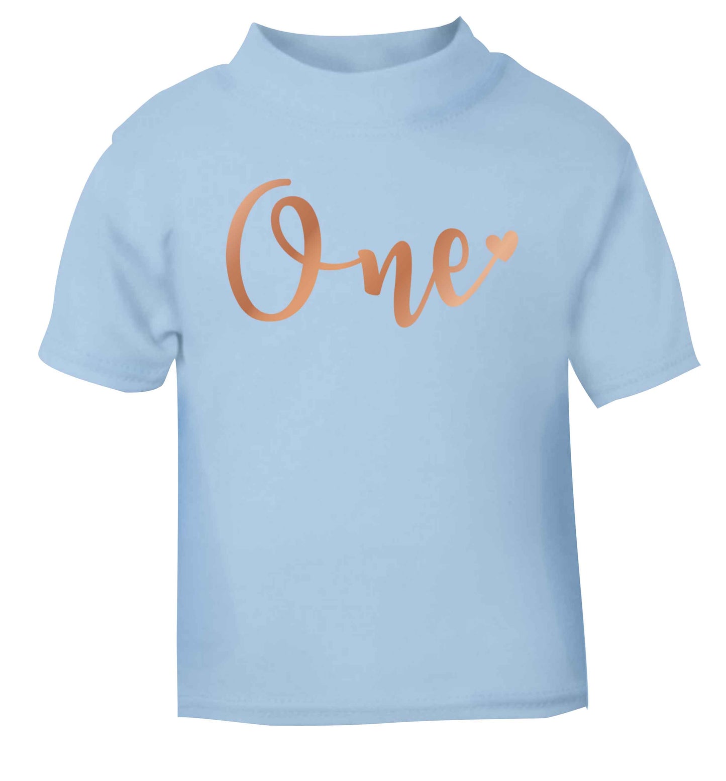 Rose Gold One light blue baby toddler Tshirt 2 Years