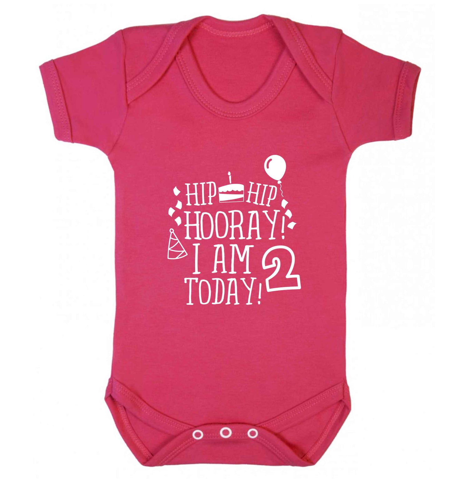 I'm 2 Today baby vest dark pink 18-24 months