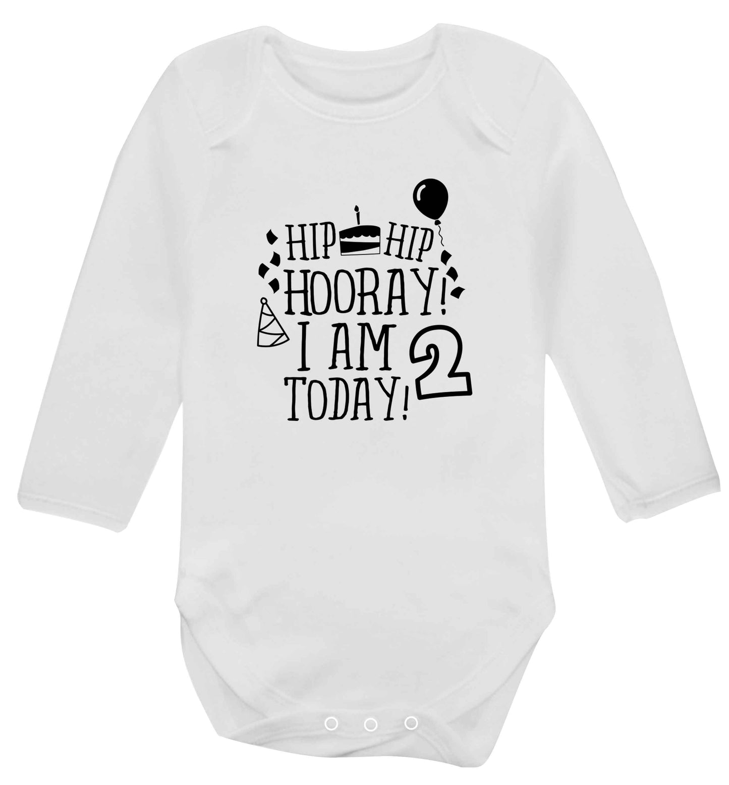 I'm 2 Today baby vest long sleeved white 6-12 months