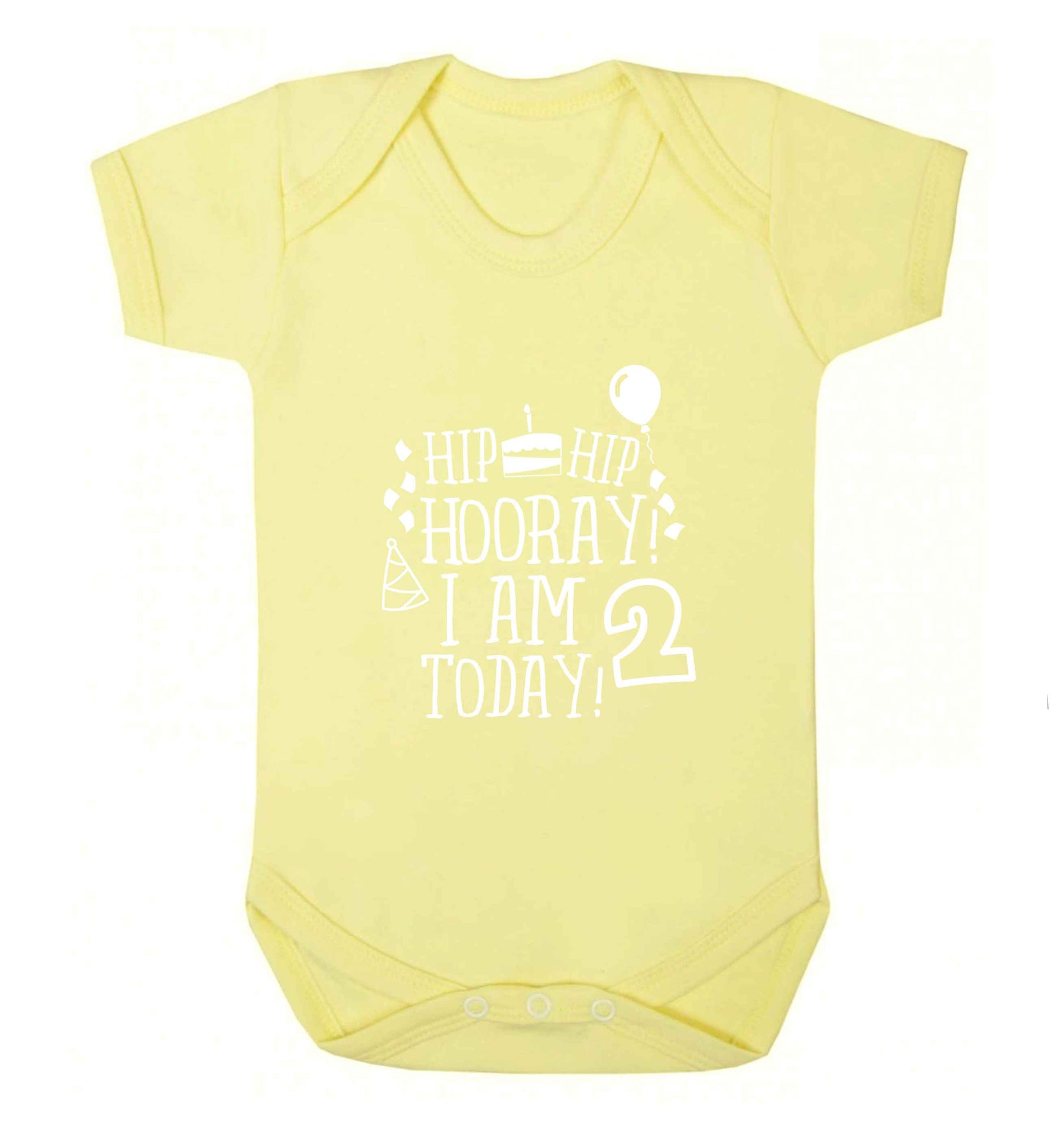 I'm 2 Today baby vest pale yellow 18-24 months