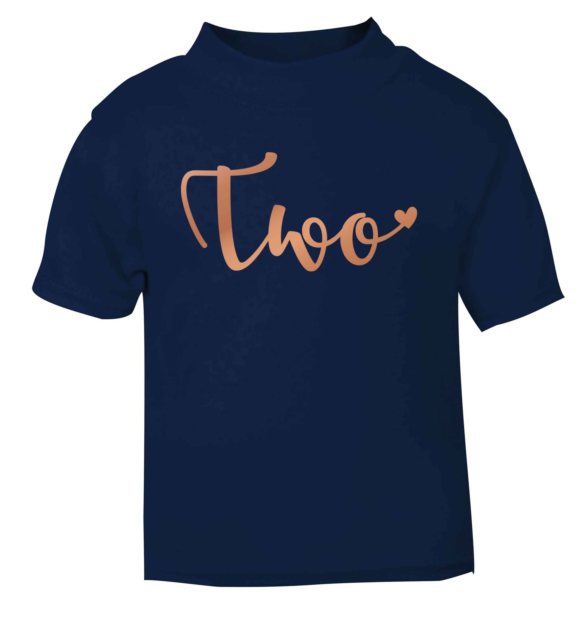 Two rose gold navy baby toddler Tshirt 2 Years