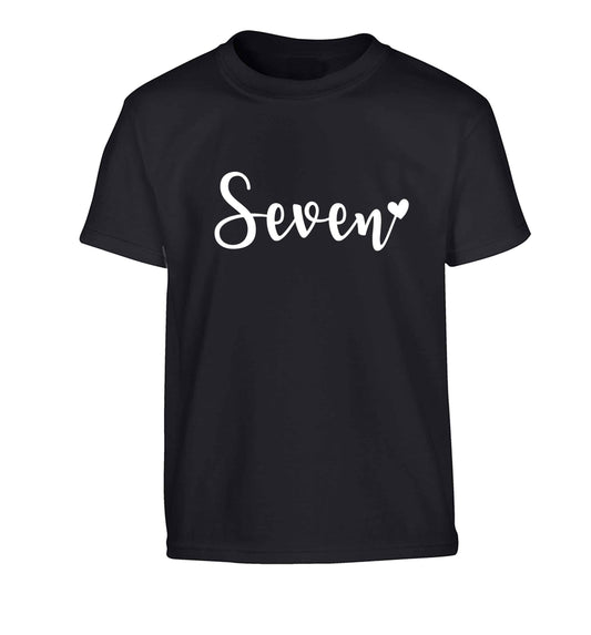Seven and heart Children's black Tshirt 12-13 Years