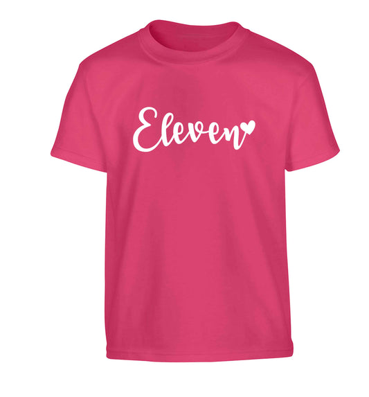 Eleven and heart! Children's pink Tshirt 12-13 Years