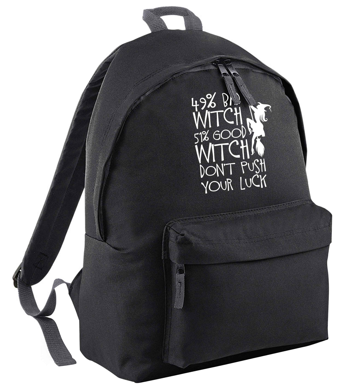 49% bad witch 51% good witch don't push your luck black adults backpack