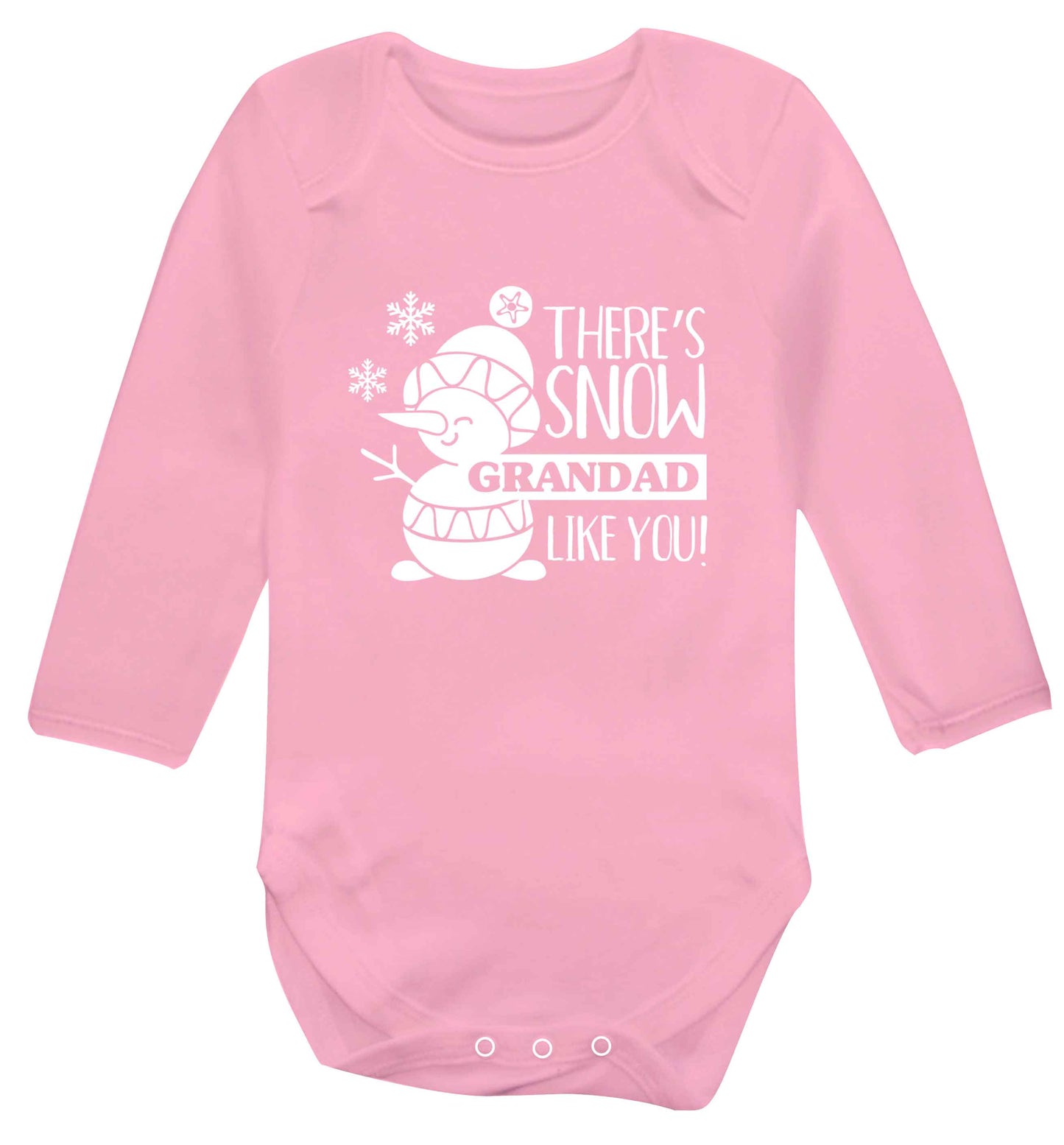 There's snow grandad like you baby vest long sleeved pale pink 6-12 months
